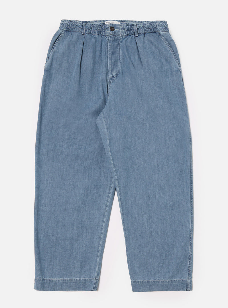 Universal Works Oxford Pant in Washed Indigo 8oz Organic Denim