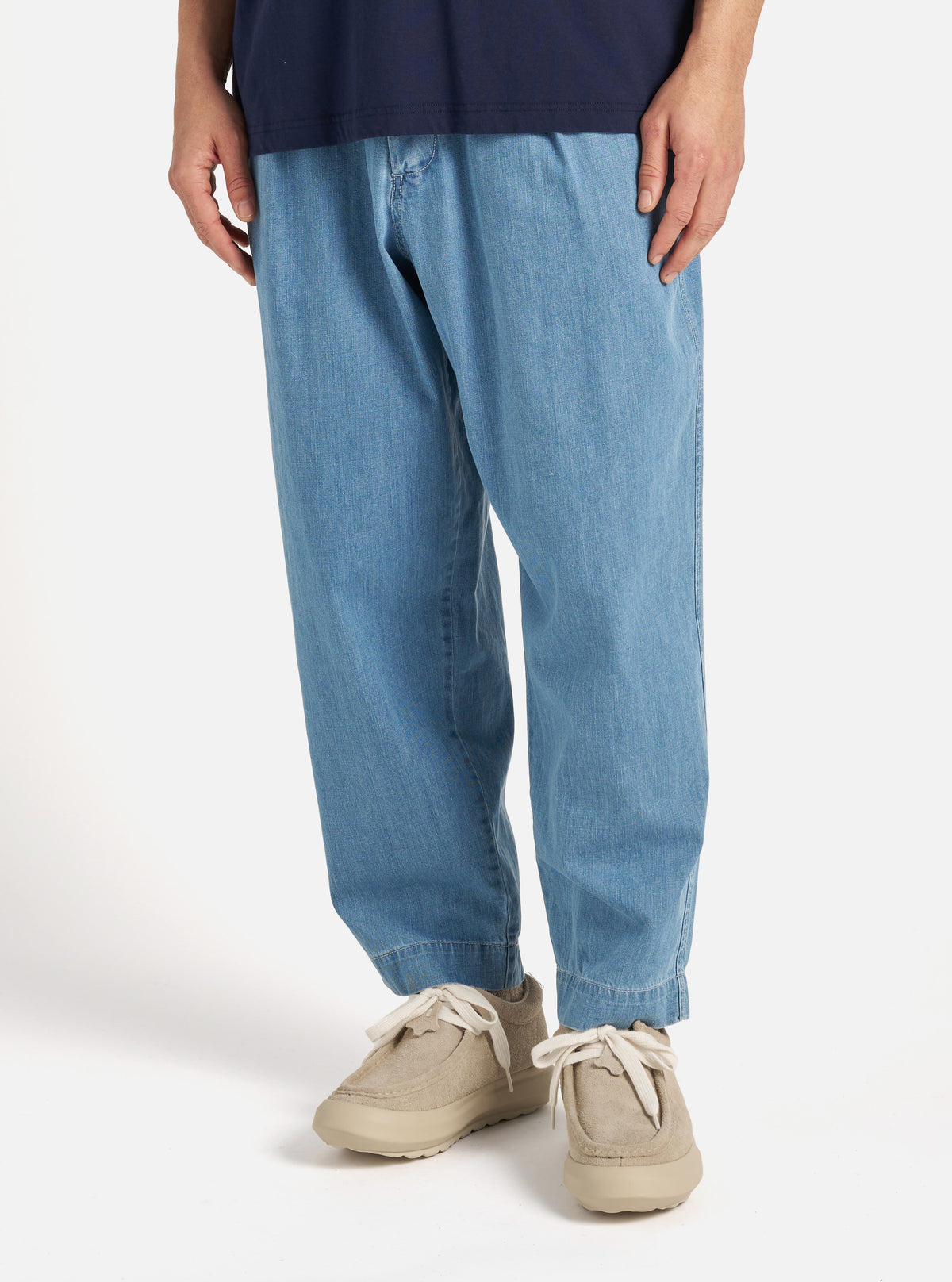 Universal Works Oxford Pant in Washed Indigo 8oz Organic Denim