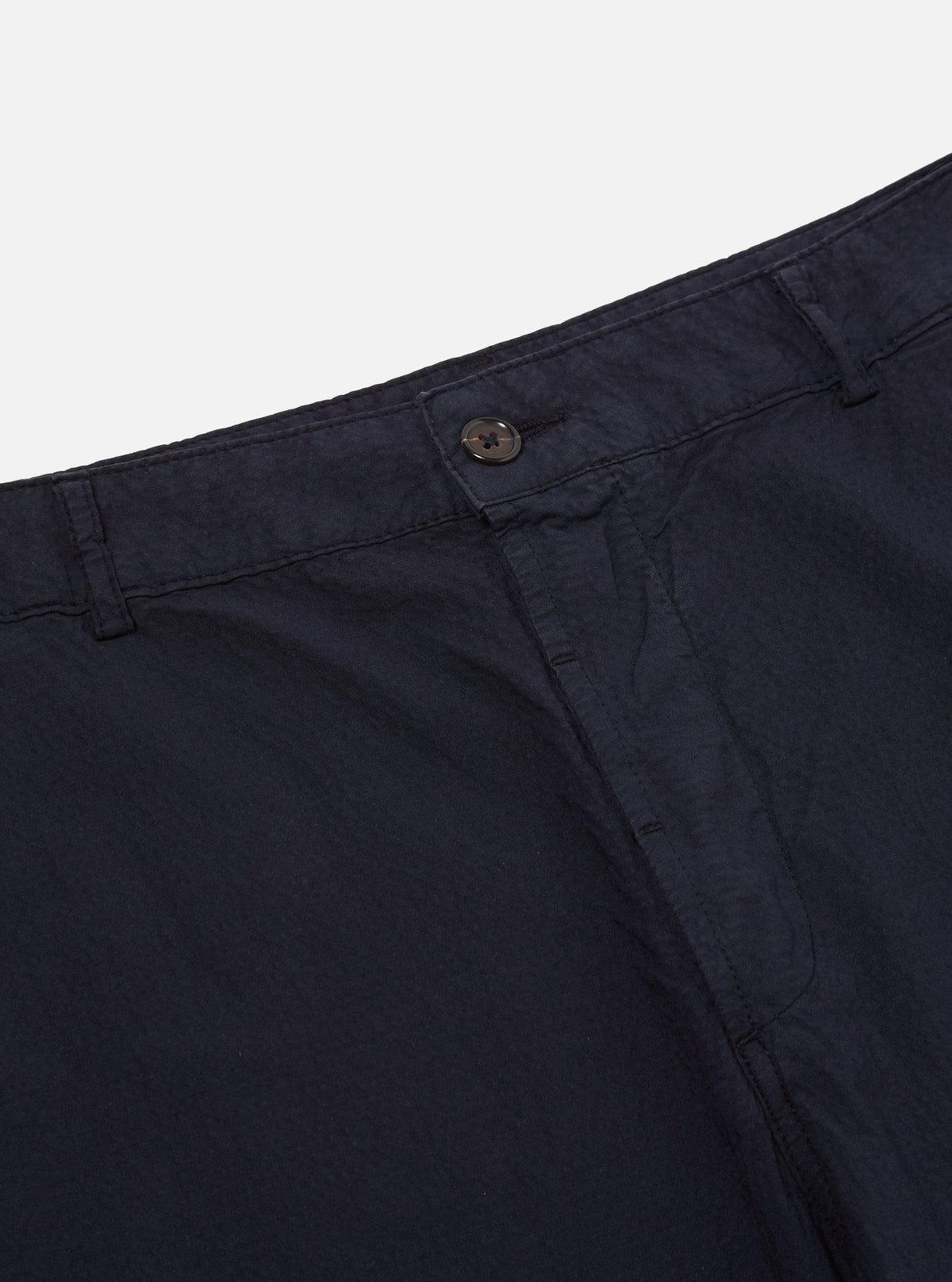 Universal Works Military Chino in Navy Seersucker II