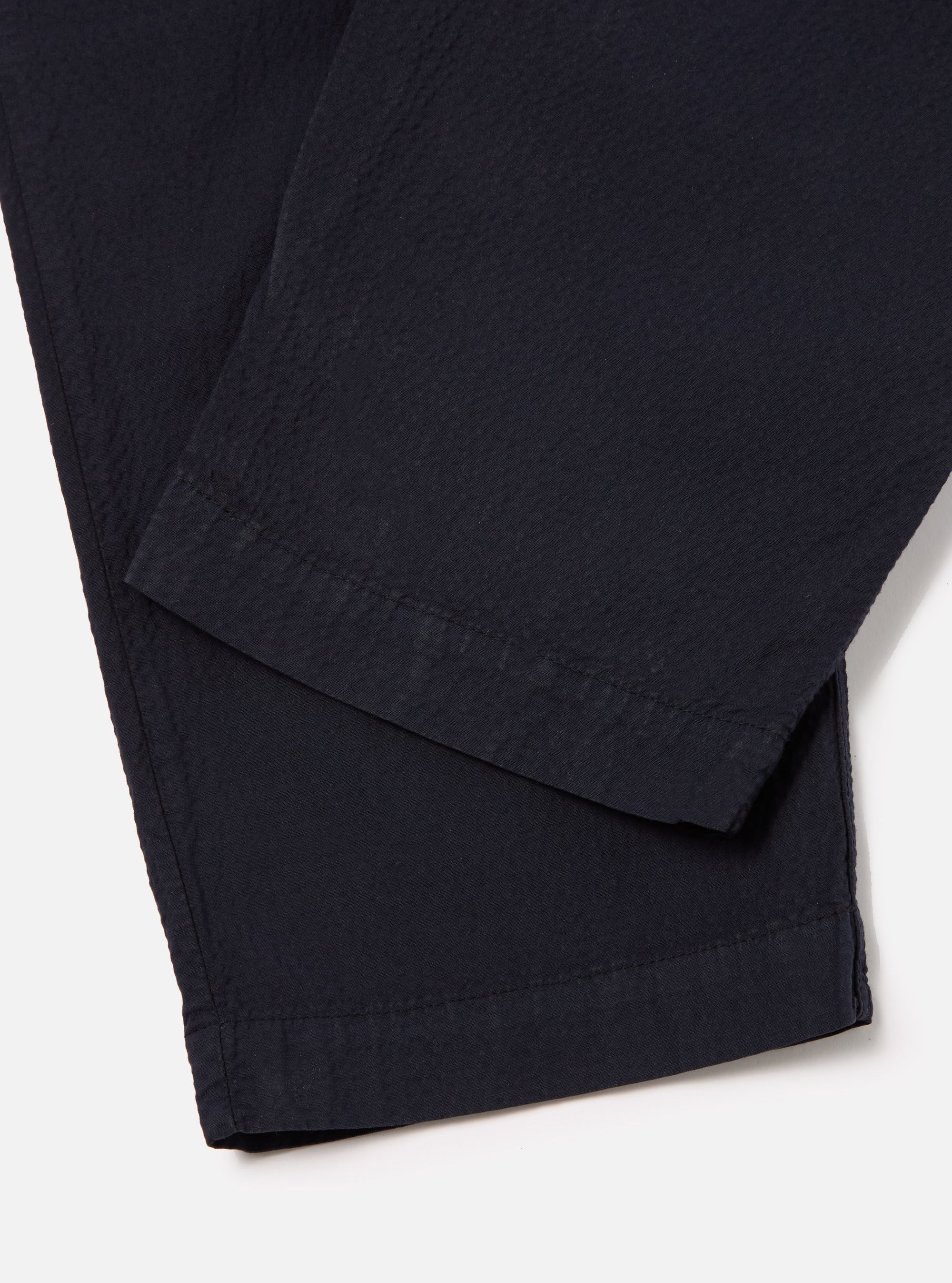 Universal Works Military Chino in Navy Seersucker II