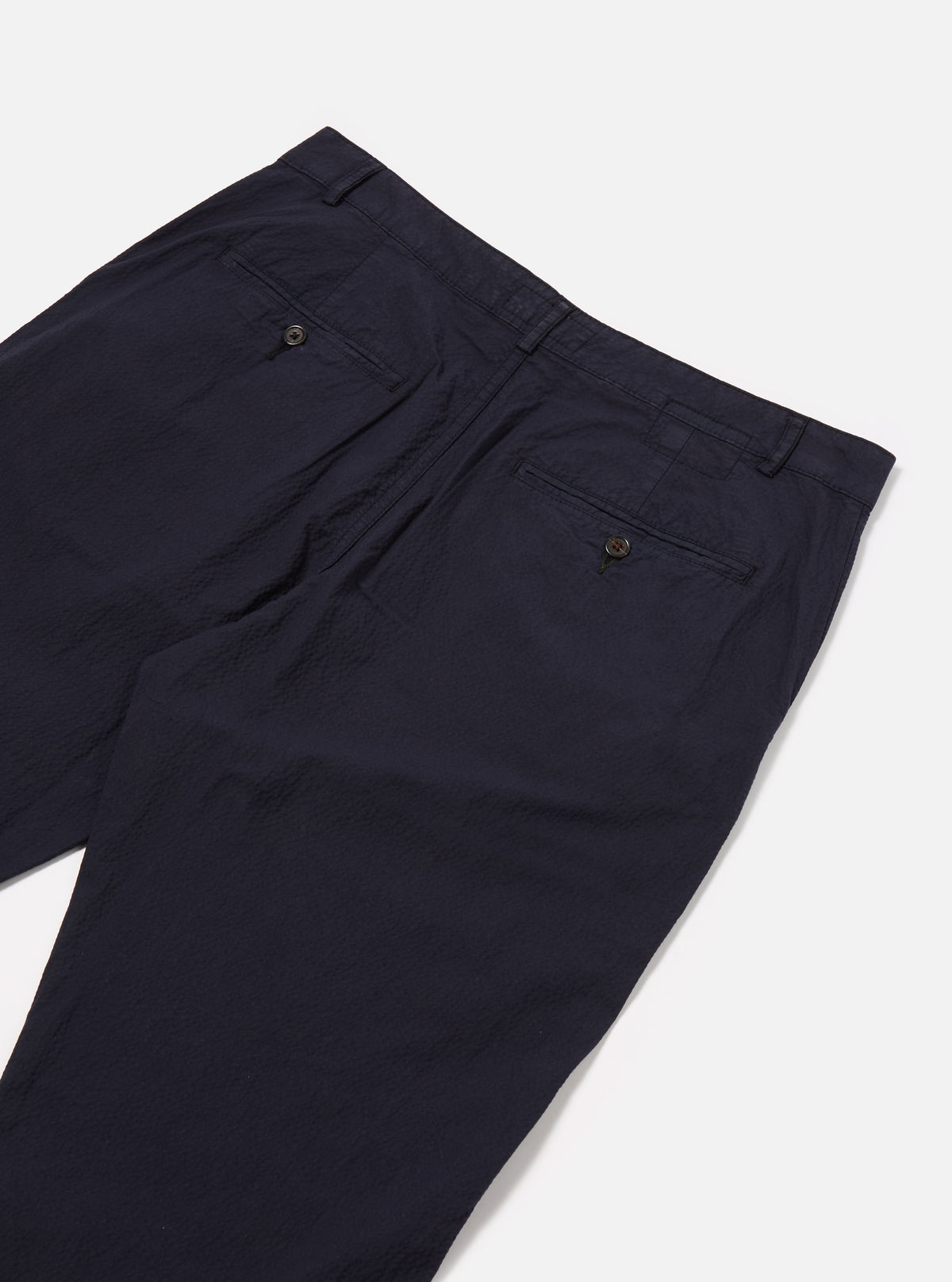 Universal Works Military Chino in Navy Seersucker II