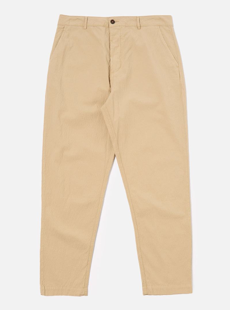 Universal Works Military Chino in Sand Seersucker II