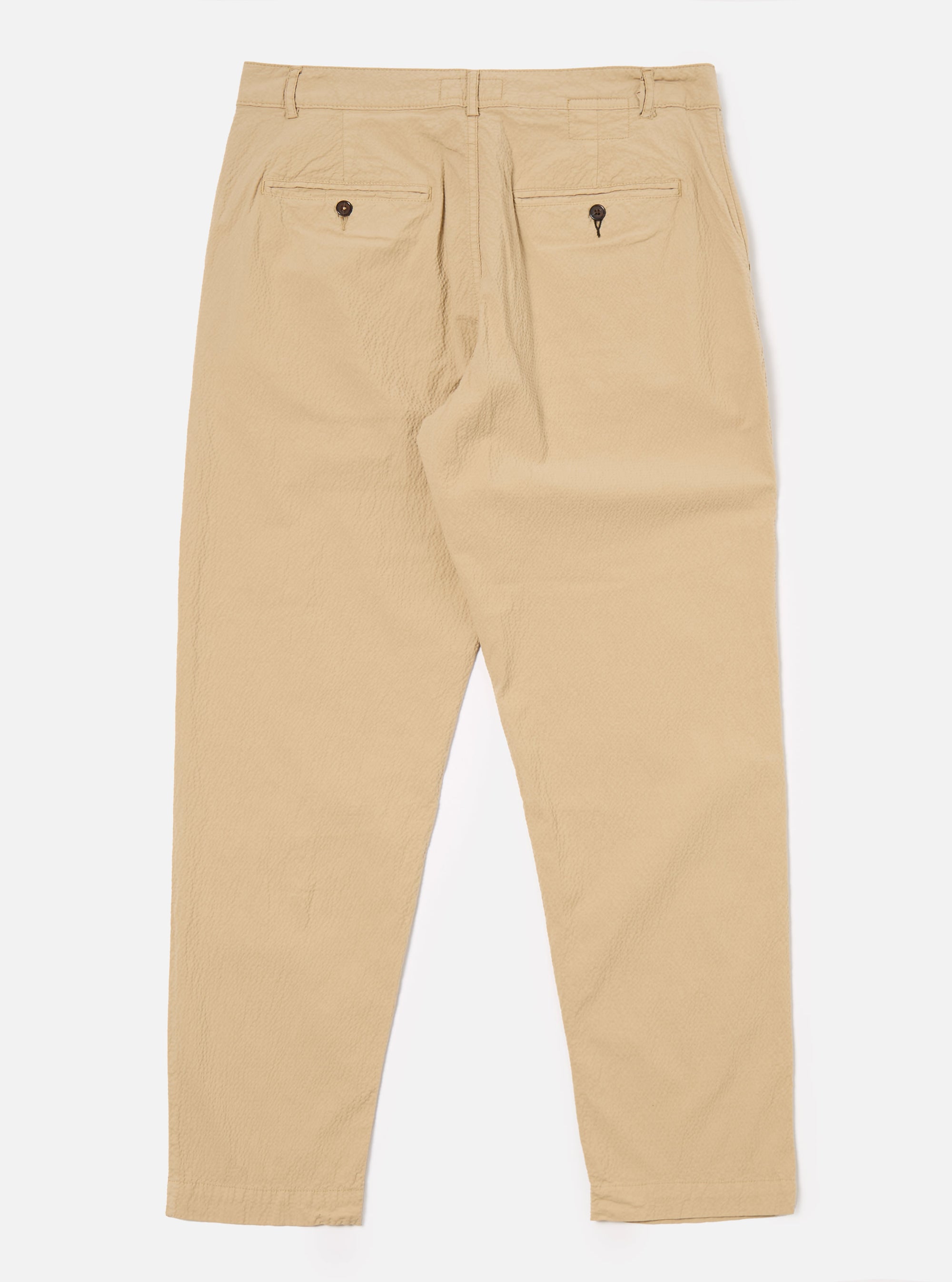 Universal Works Military Chino in Sand Seersucker II