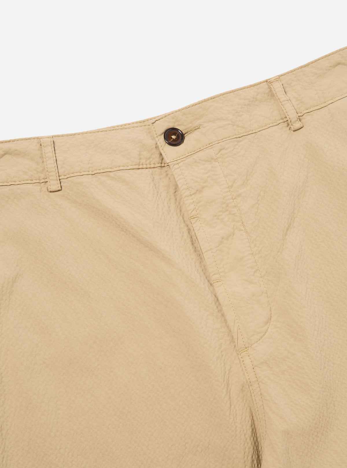 Universal Works Military Chino in Sand Seersucker II