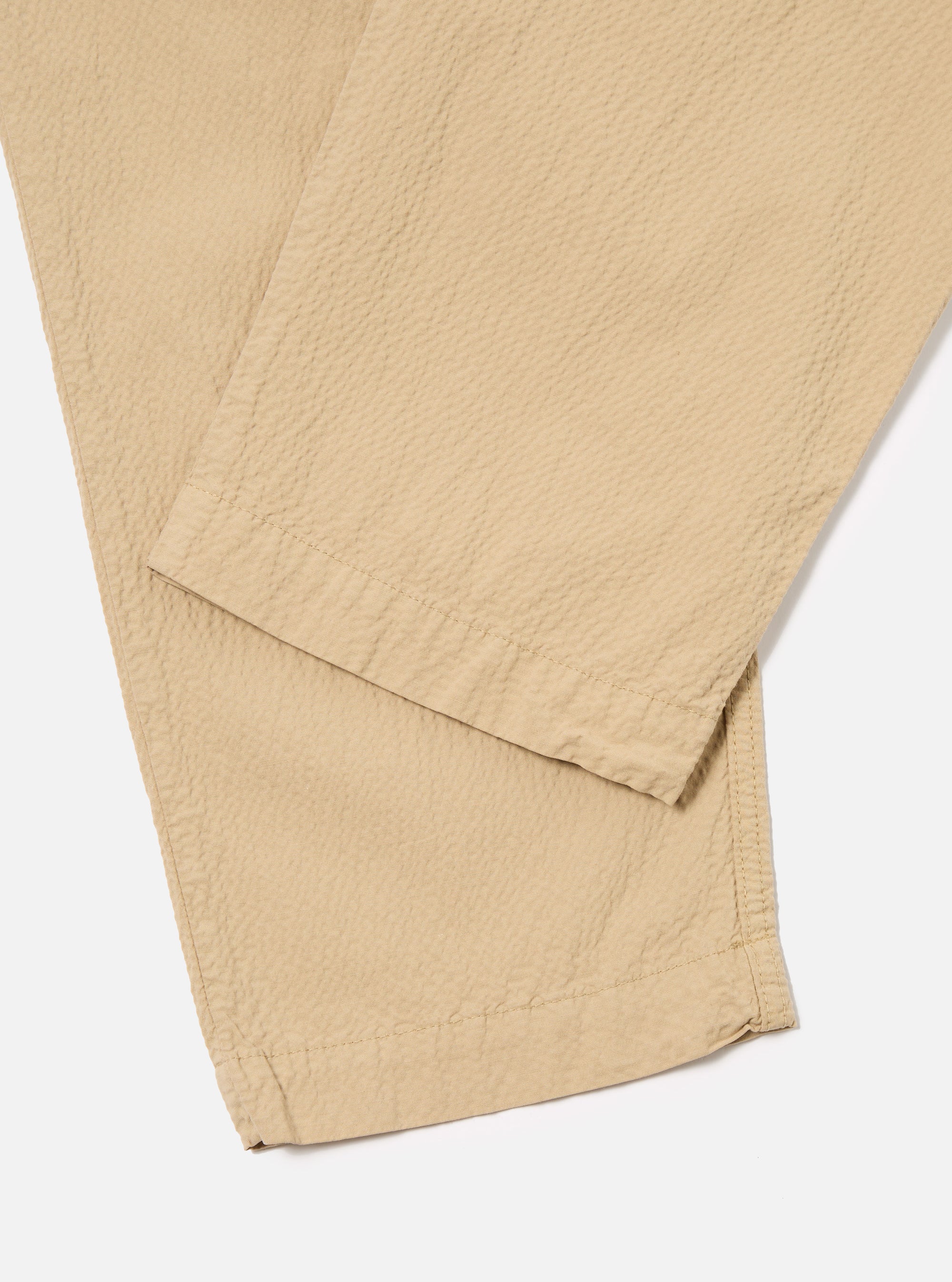 Universal Works Military Chino in Sand Seersucker II