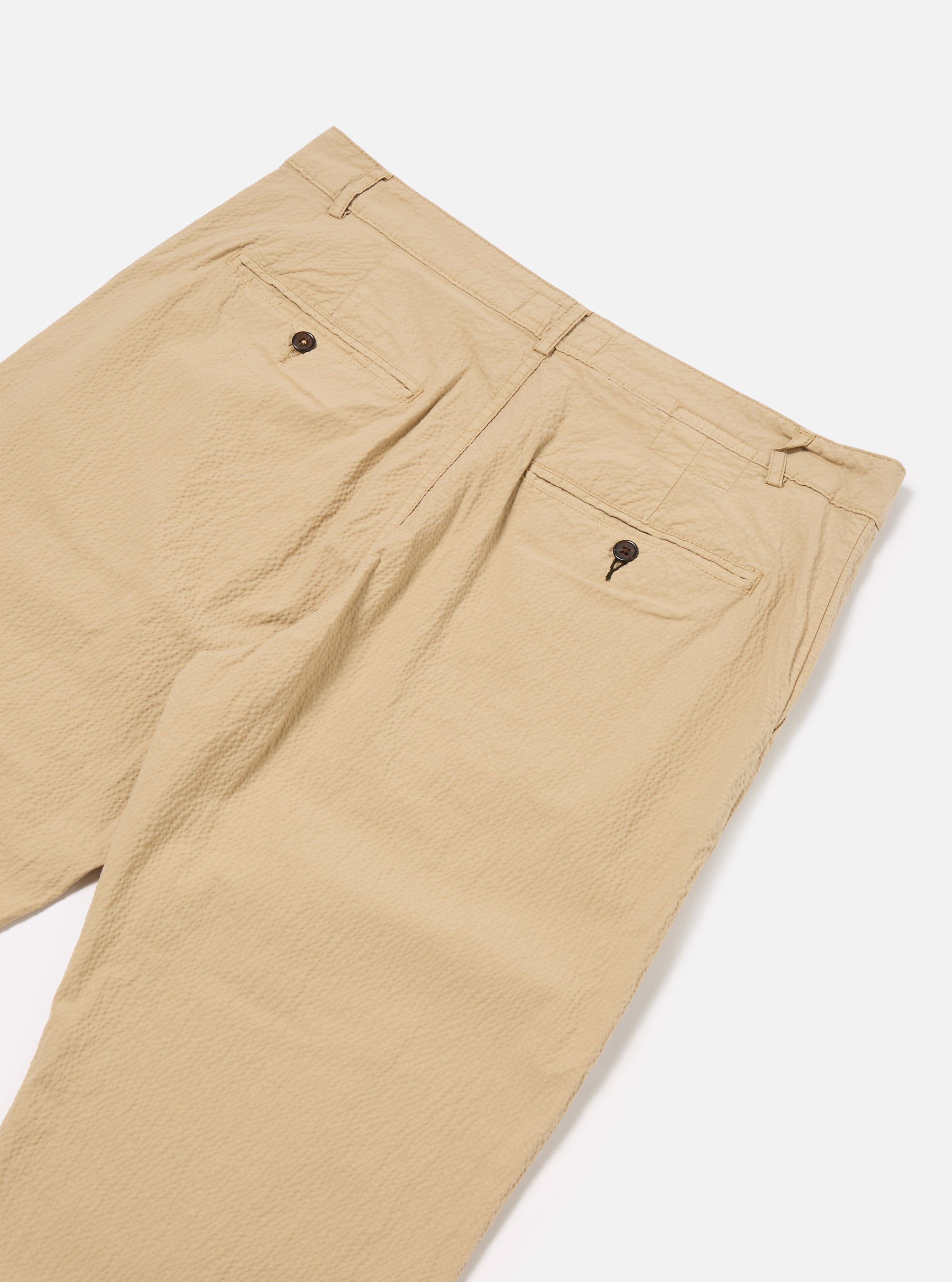 Universal Works Military Chino in Sand Seersucker II