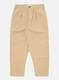 Universal Works Pleated Track Pant in Sand Seersucker II