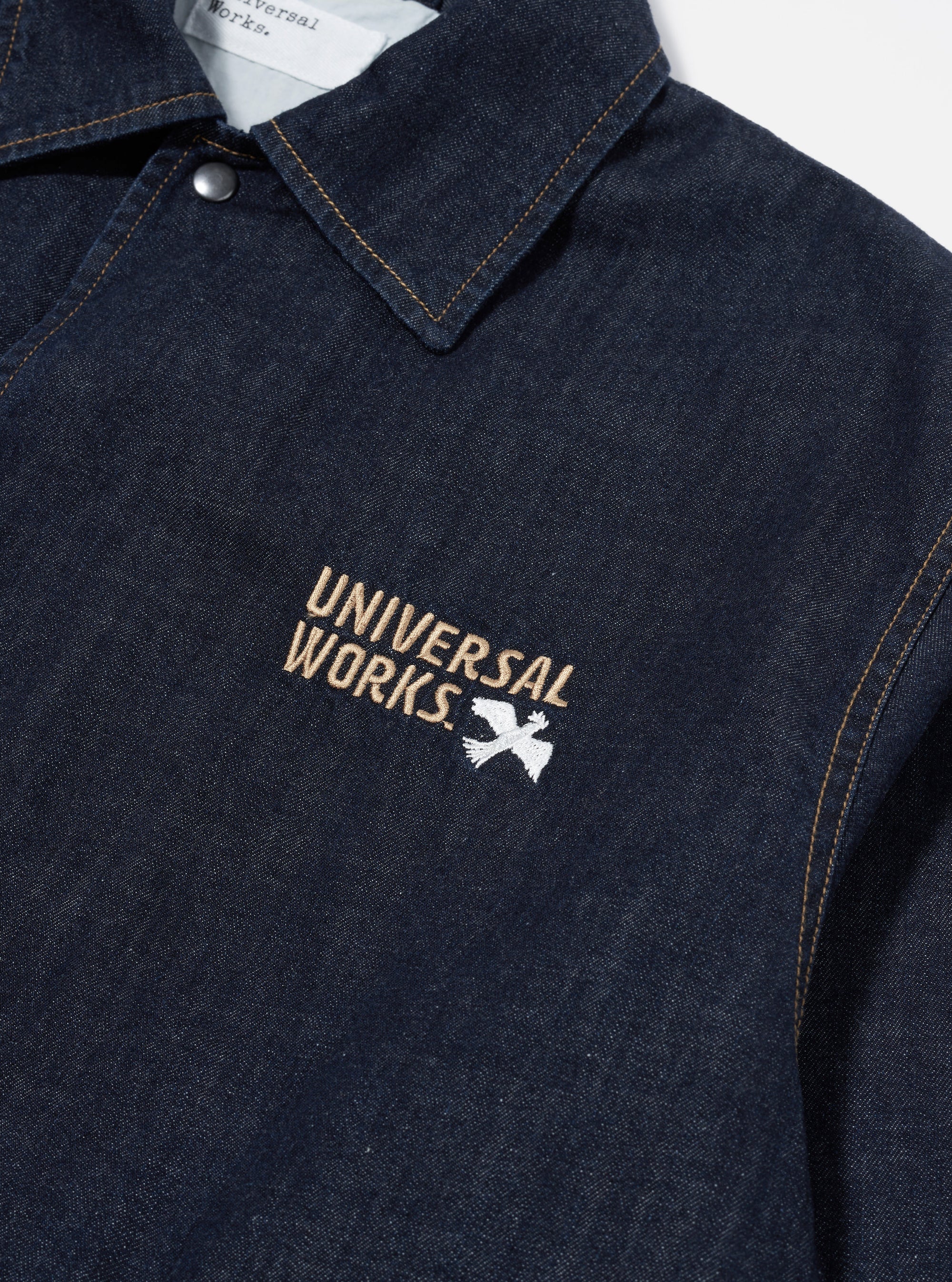 Universal Works Head Coach Jacket in Indigo 8oz Organic Denim