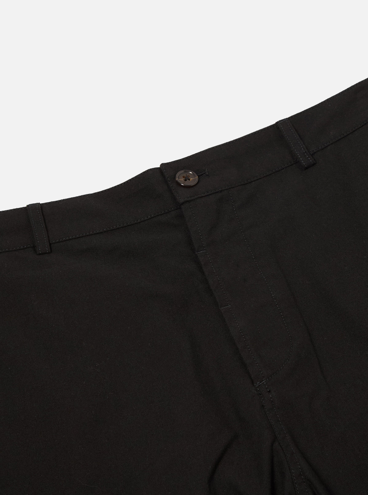 Universal Works Military Chino in Black Valencia Cotton