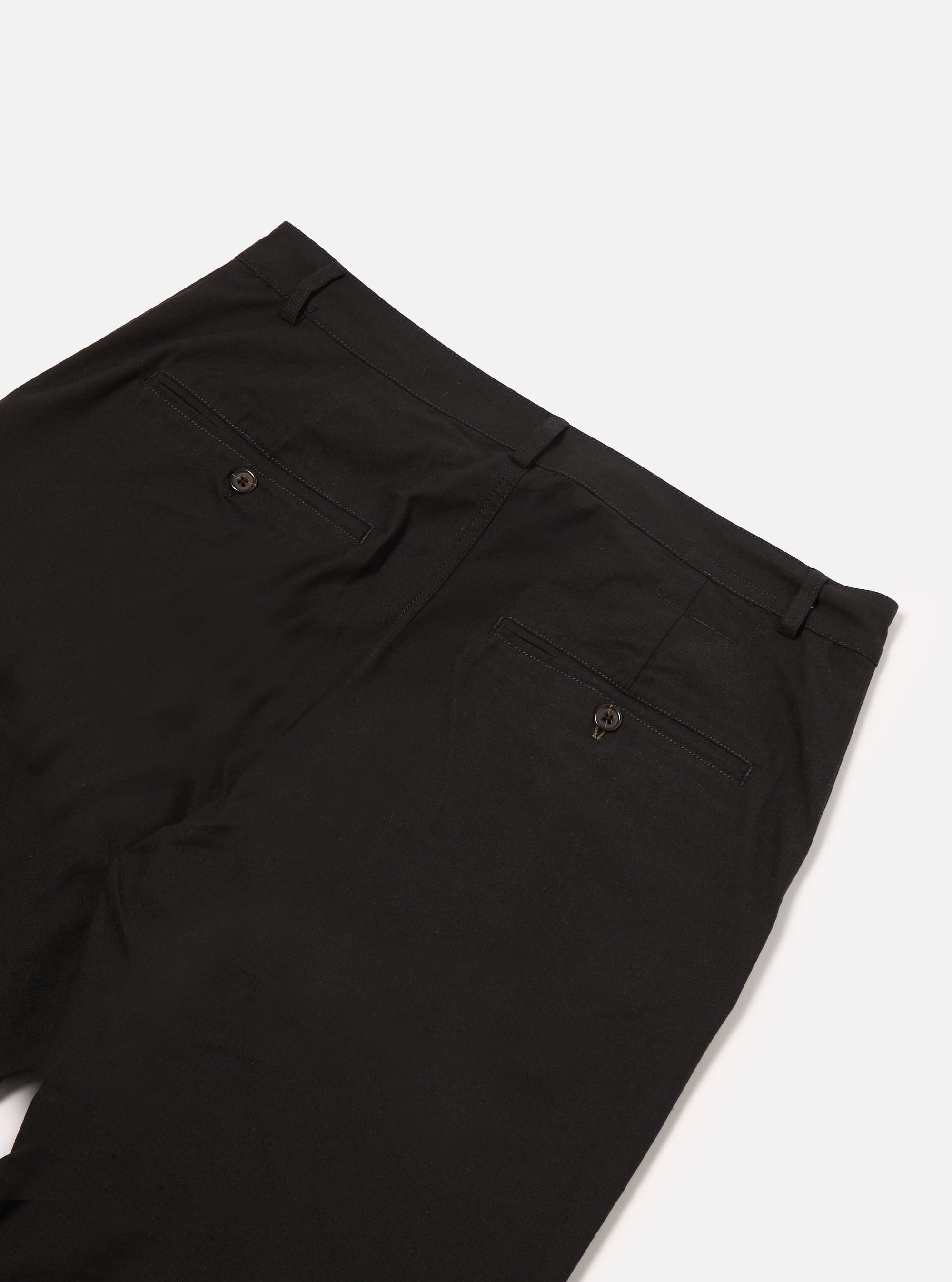 Universal Works Military Chino in Black Valencia Cotton