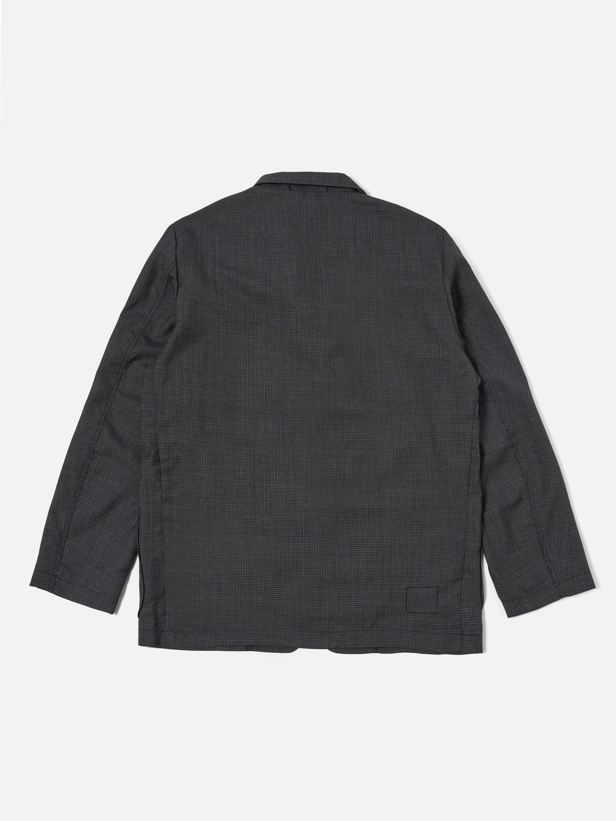 Universal Works Three Button Jacket in Black Mini Check