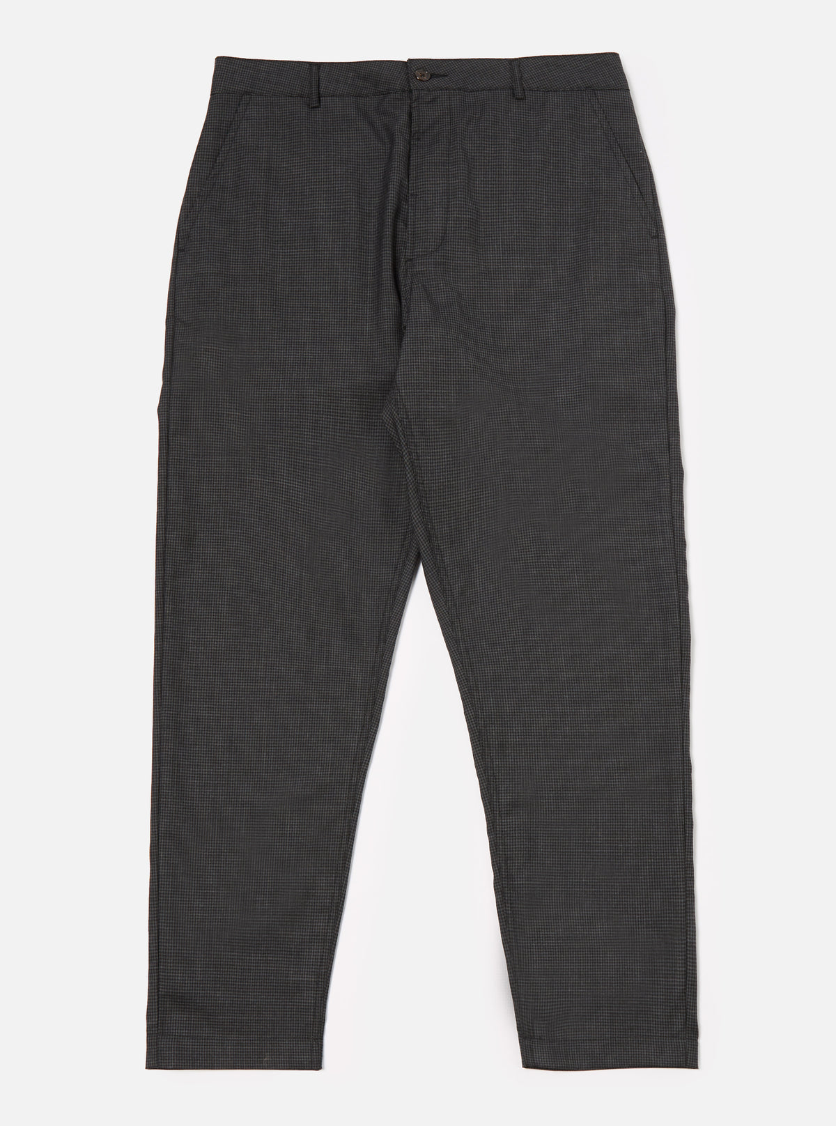 Universal Works Military Chino in Black Mini Check