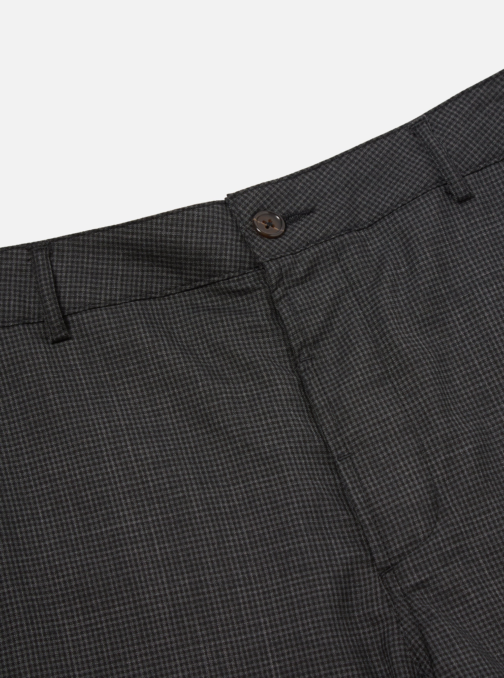 Universal Works Military Chino in Black Mini Check