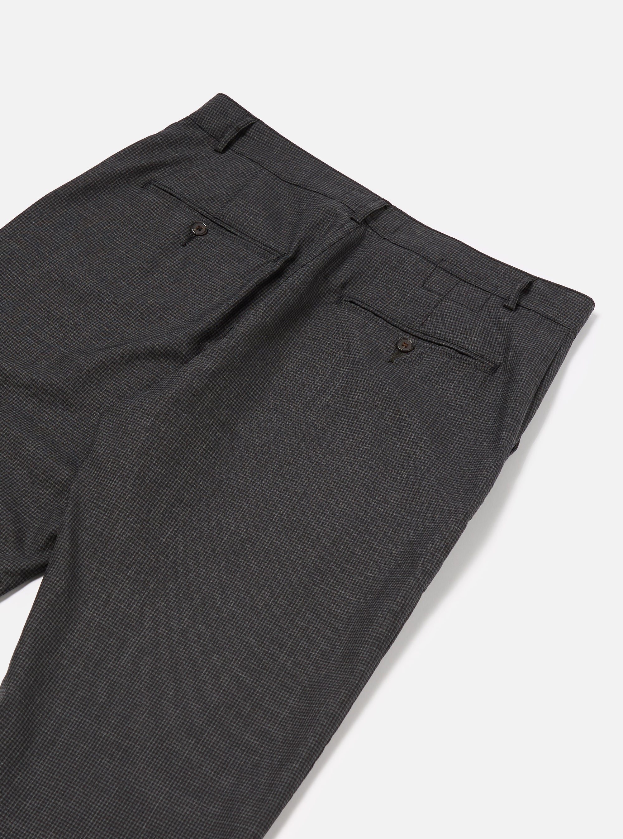 Universal Works Military Chino in Black Mini Check