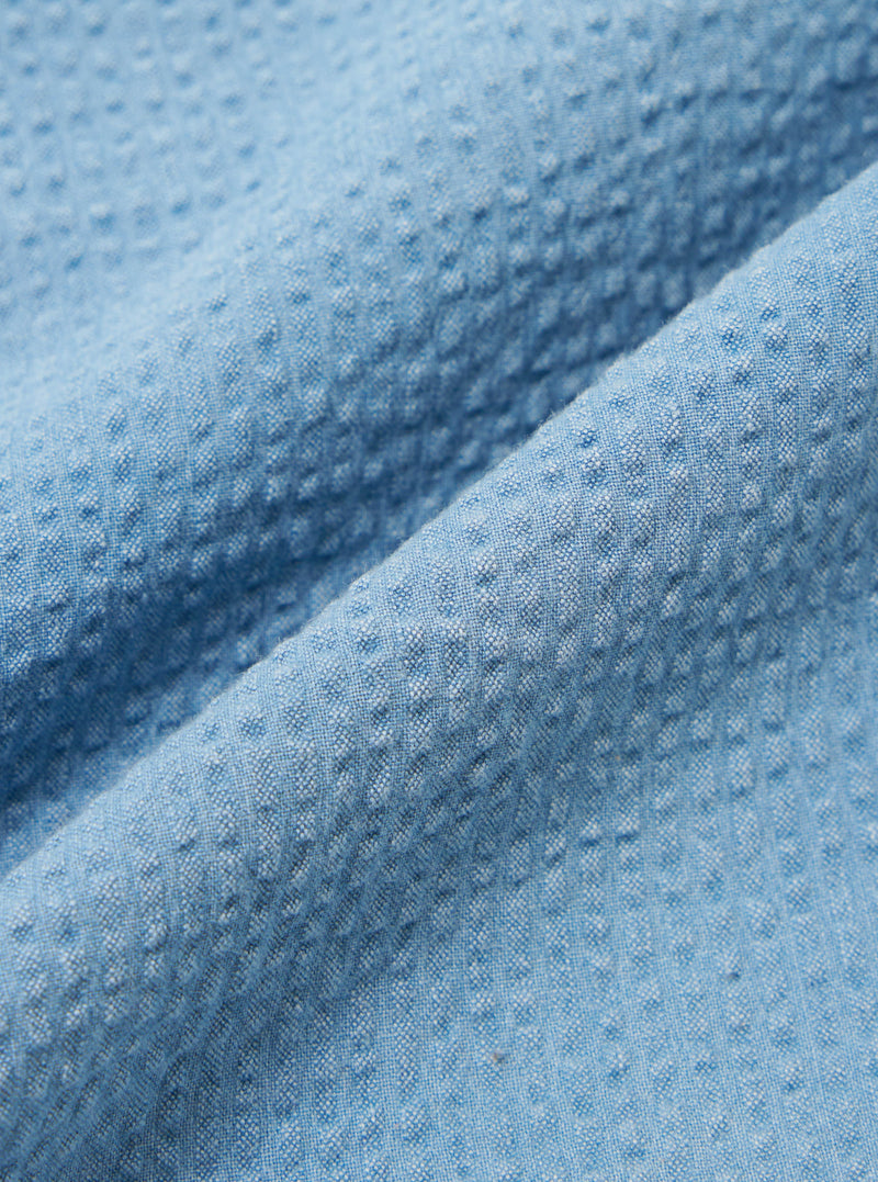Bleach Wash Indigo Seersucker Lazy Day Shirt