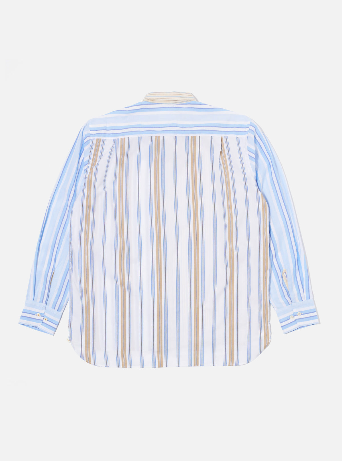 Universal Works Panel Square Pocket Shirt in Mixed Stripes Pop Stripe Mixed