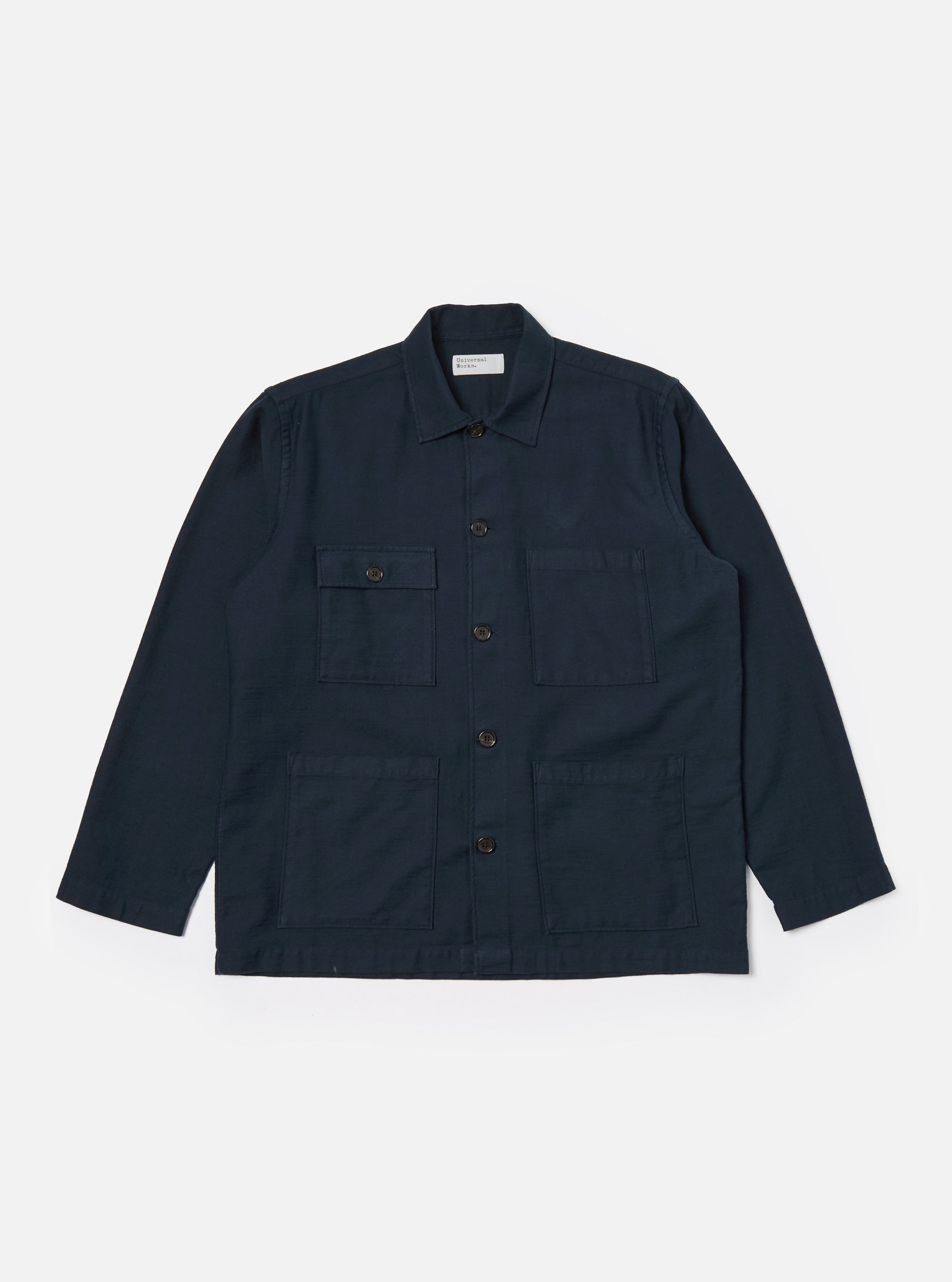 Universal Works Dockside Jacket in Navy Slub Sateen