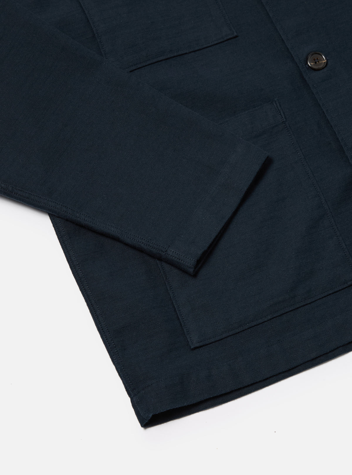 Universal Works Dockside Jacket in Navy Slub Sateen