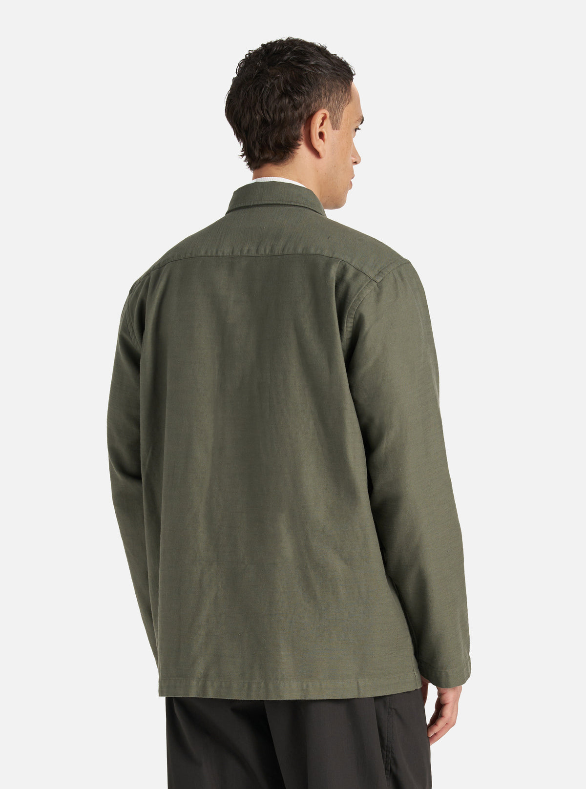 Universal Works Dockside Jacket in Olive Slub Sateen