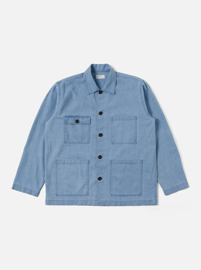Universal Works Dockside Jacket in Washed Indigo 8oz Organic Denim