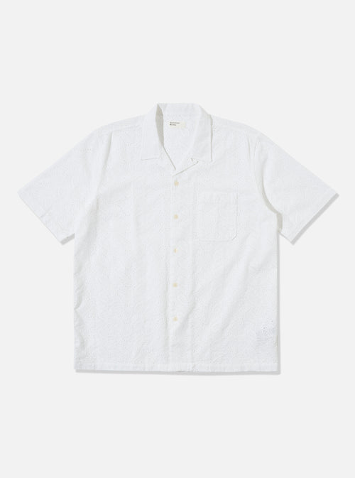 Universal Works Road Shirt in White Hacoba