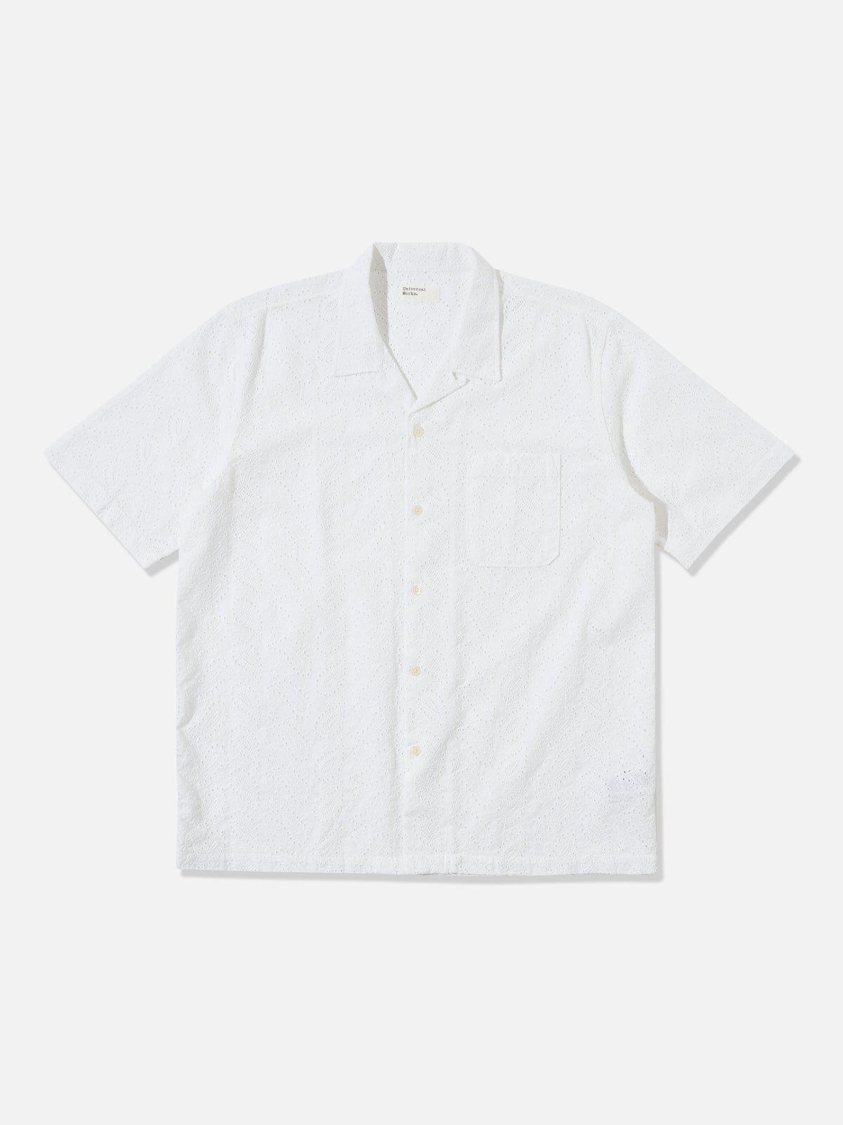 Universal Works Road Shirt in White Hacoba