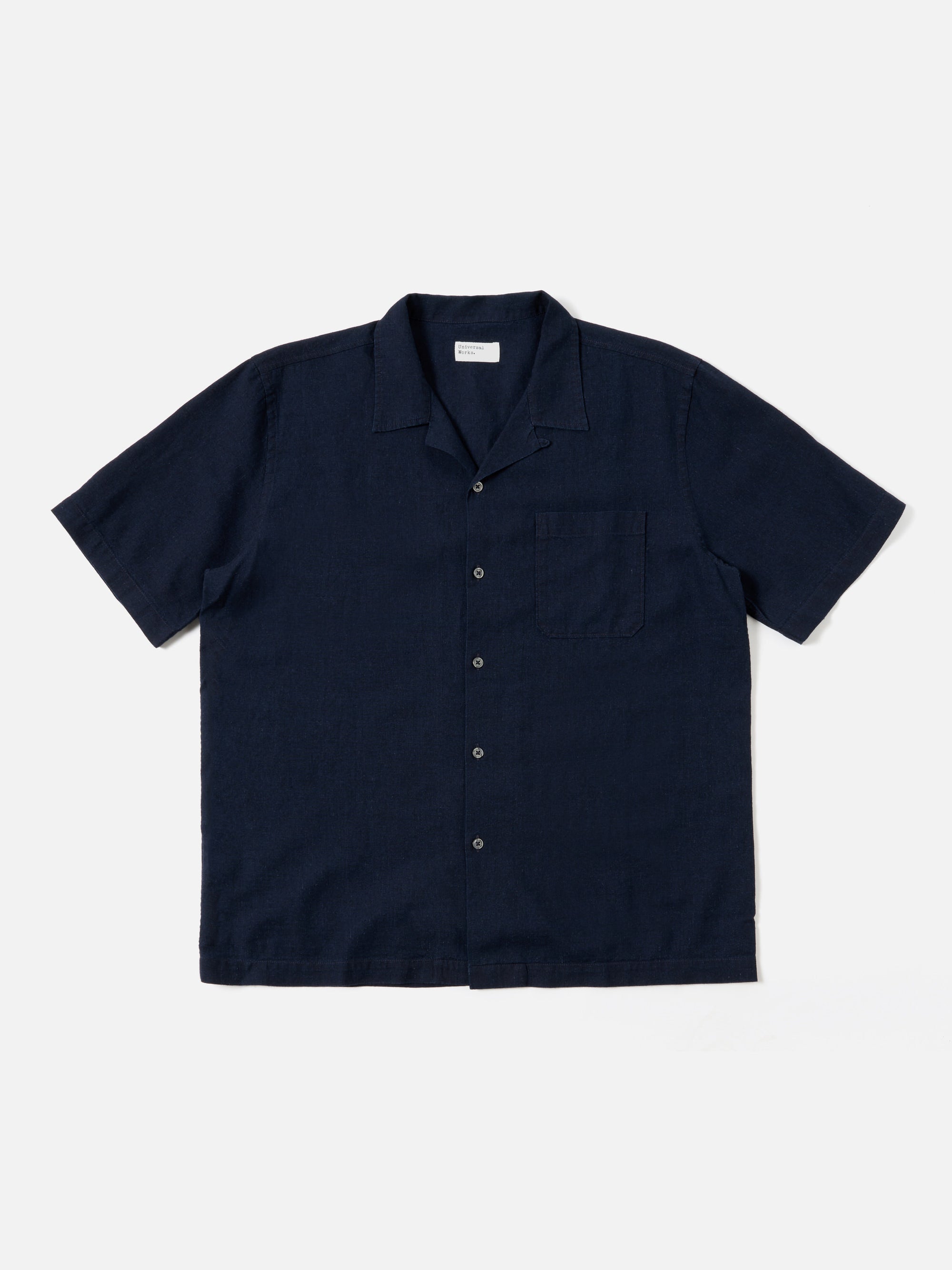 Universal Works Road Shirt in Indigo Ori Linen Mix