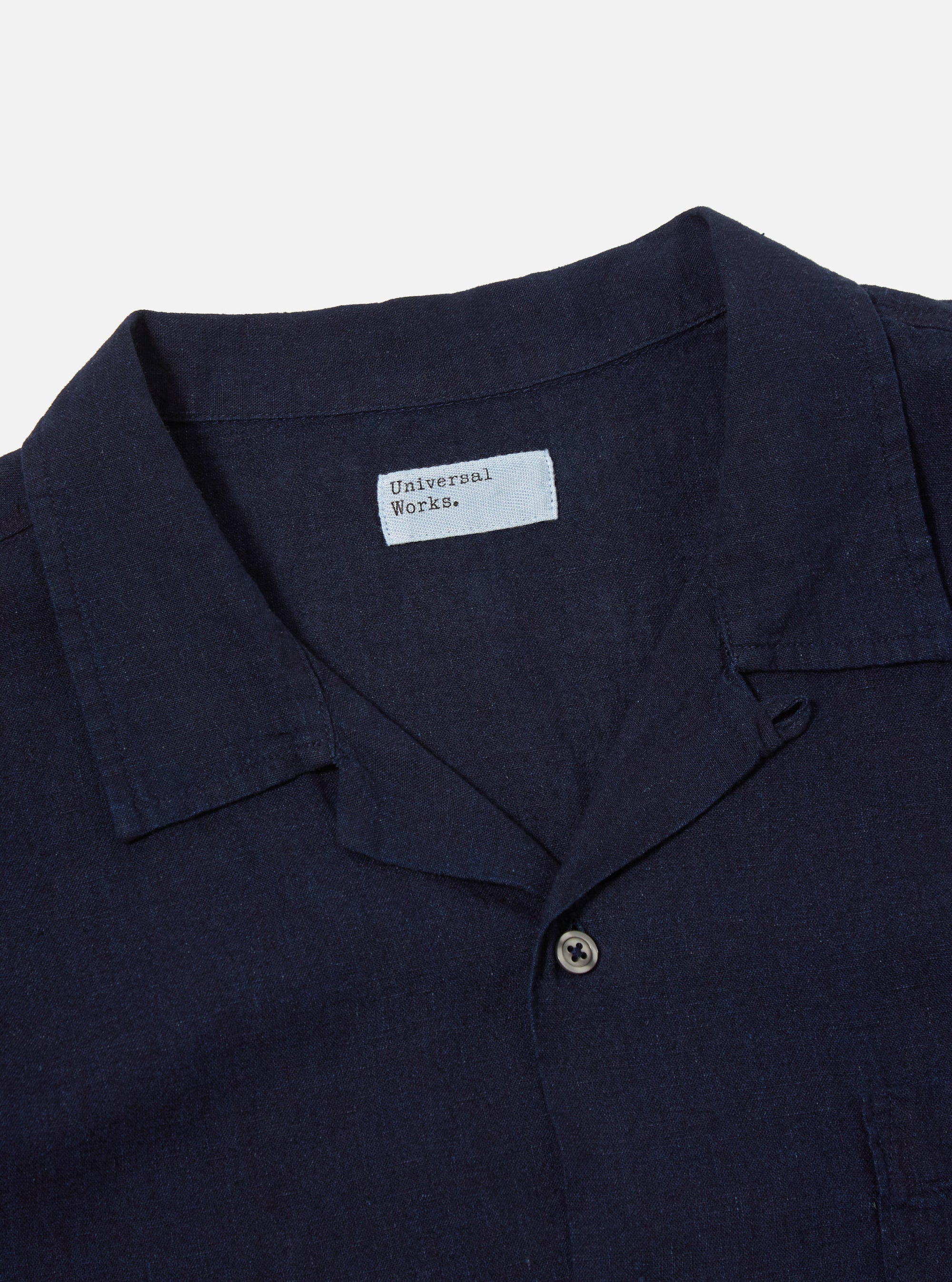 Universal Works Road Shirt in Indigo Ori Linen Mix