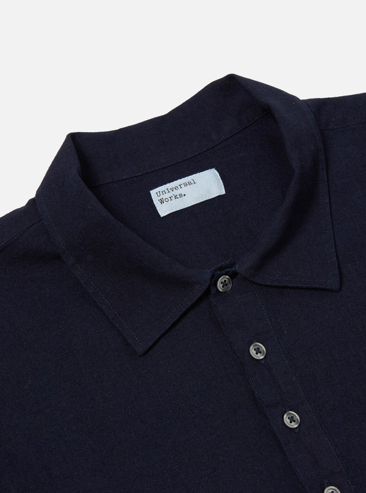 Universal Works Pullover LS Shirt in Indigo Ori Linen Mix