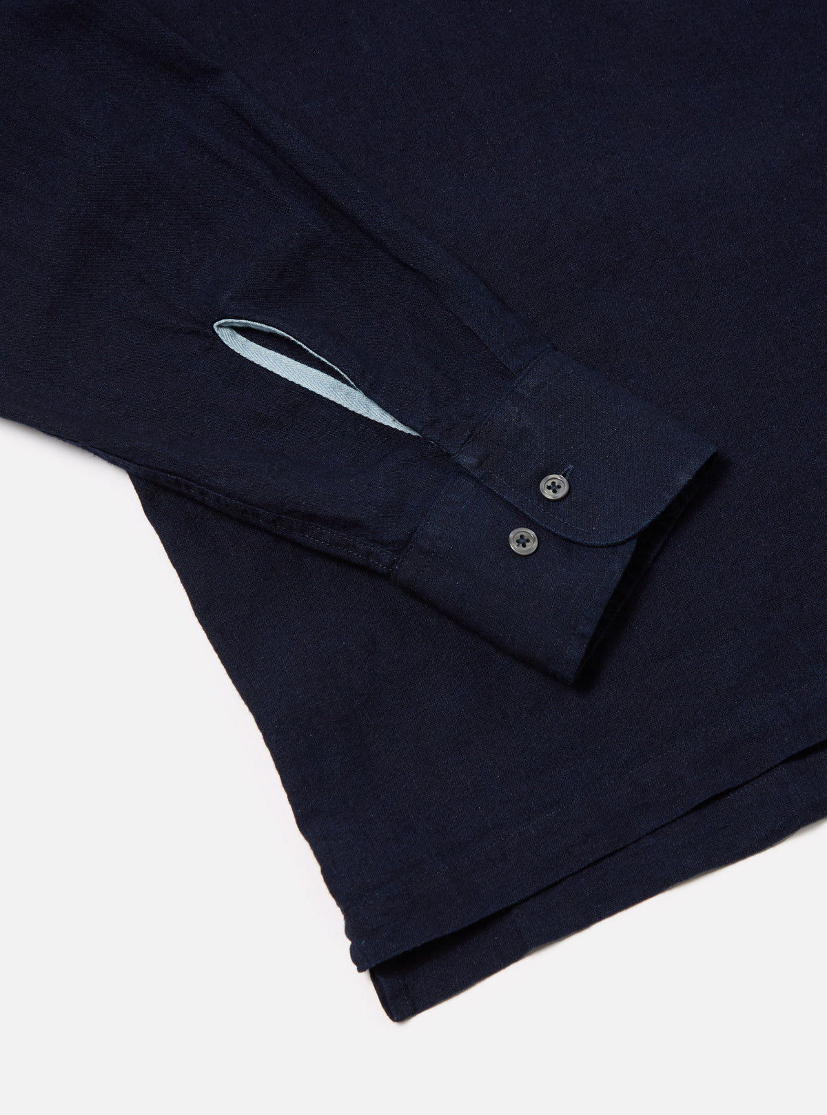 Universal Works Pullover LS Shirt in Indigo Ori Linen Mix