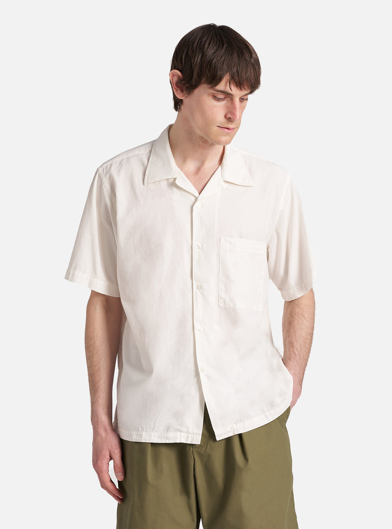 Universal Works Camp Shirt in Ecru Gardenia Lycot