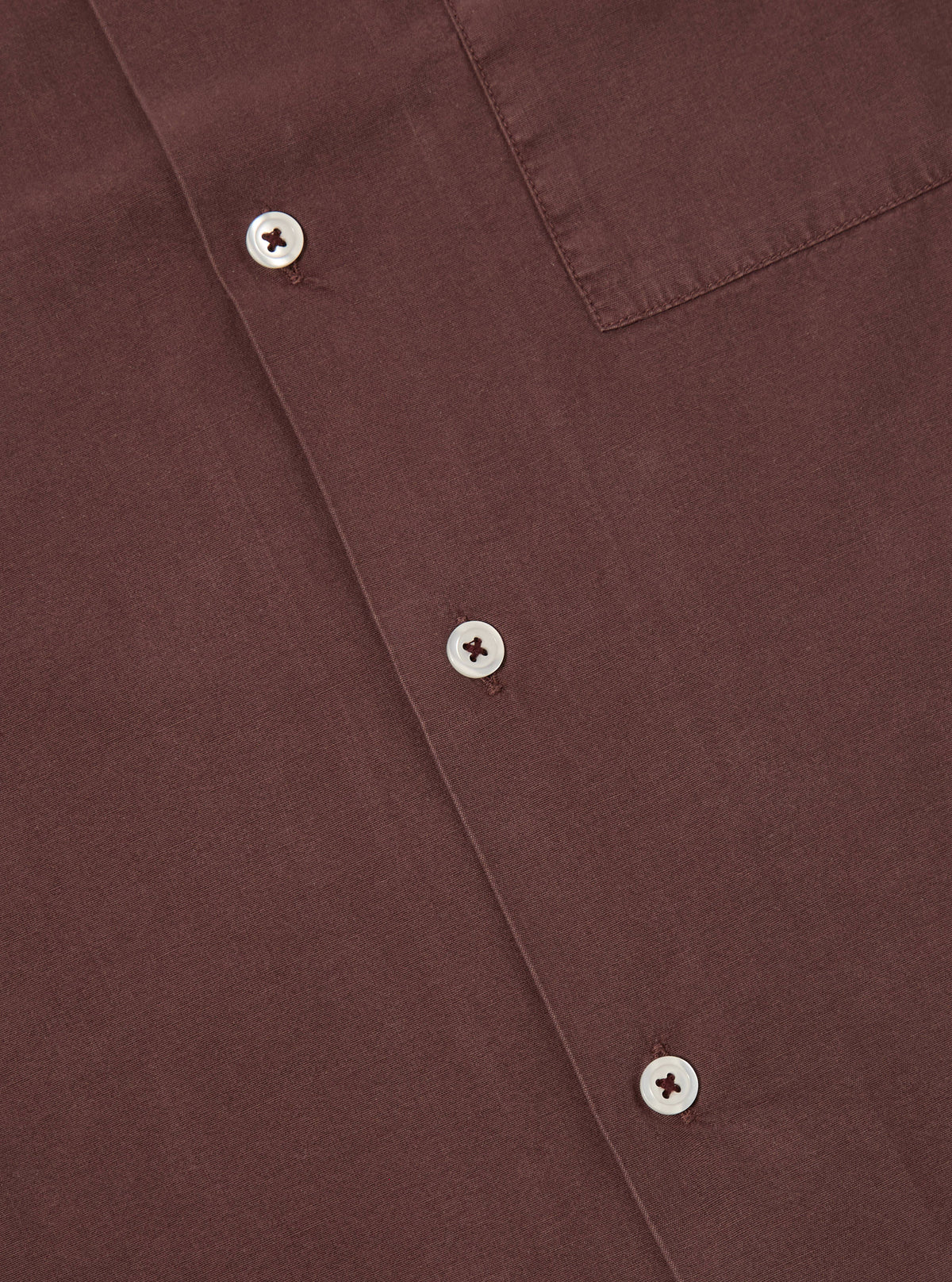 Universal Works Camp Shirt in Rich Brown Gardenia Lycot