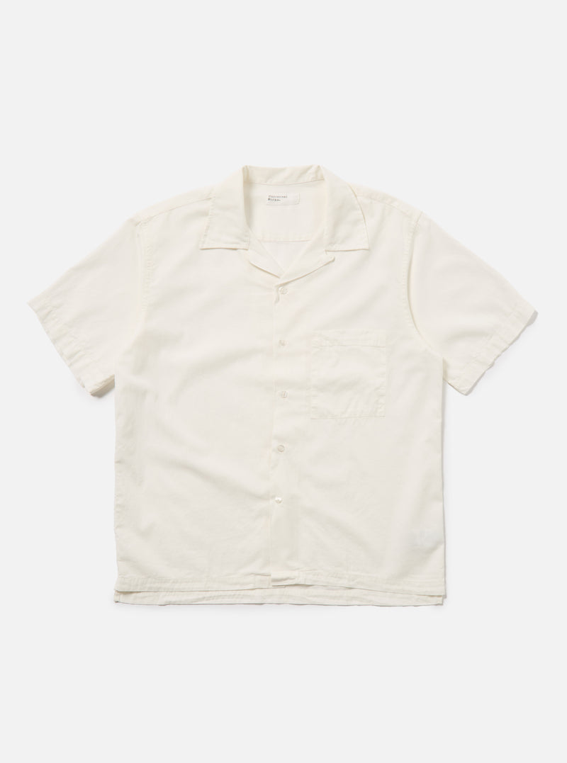 Universal Works Camp Shirt in Ecru Gardenia Lycot