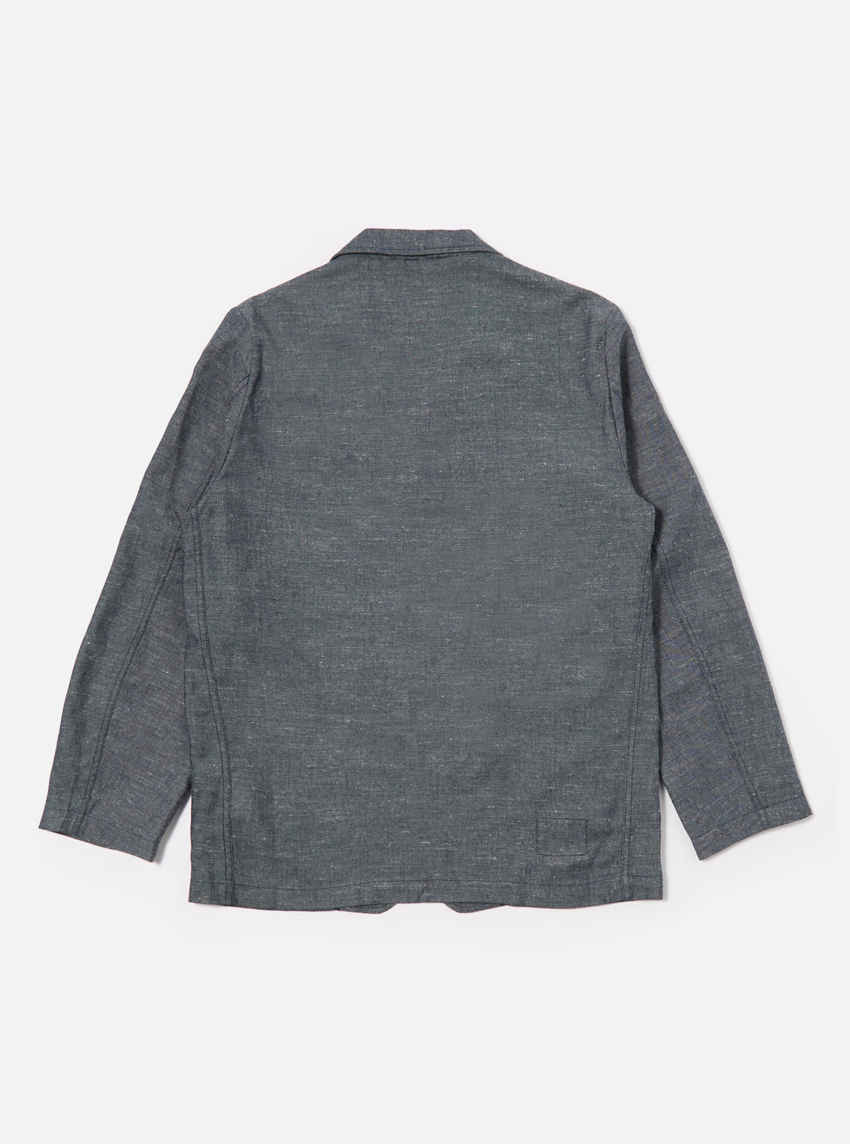 Universal Works Three Button Jacket in Denim Lord Cotton Linen