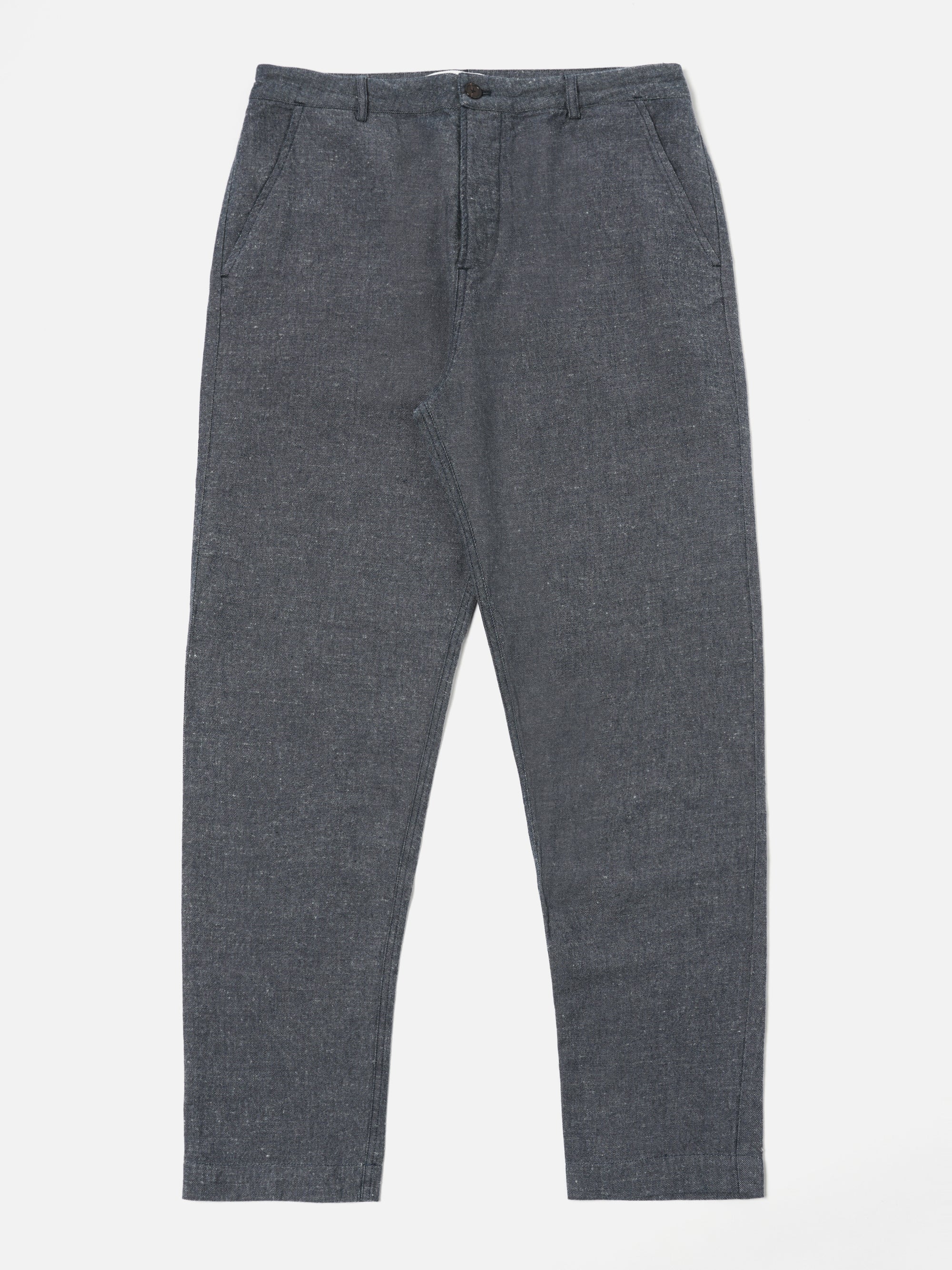 Universal Works Military Chino in Denim Lord Cotton Linen