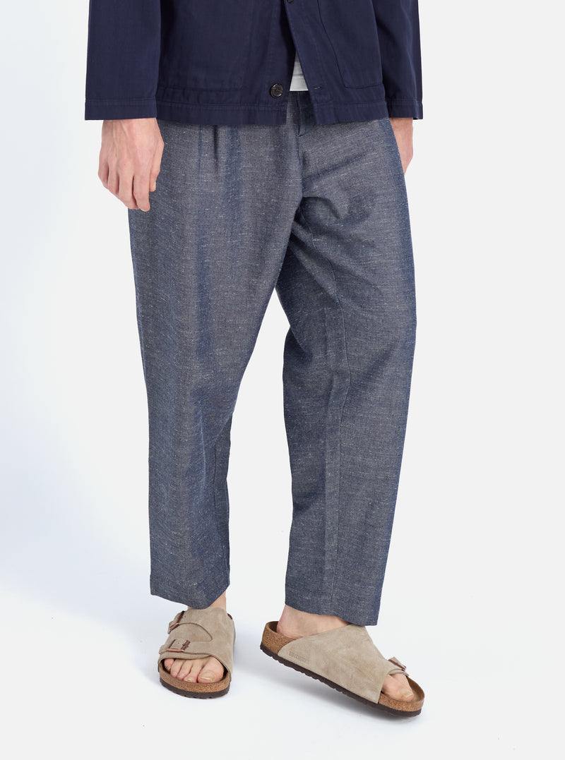 Denim Lord Cotton Linen Pleated Track Pant