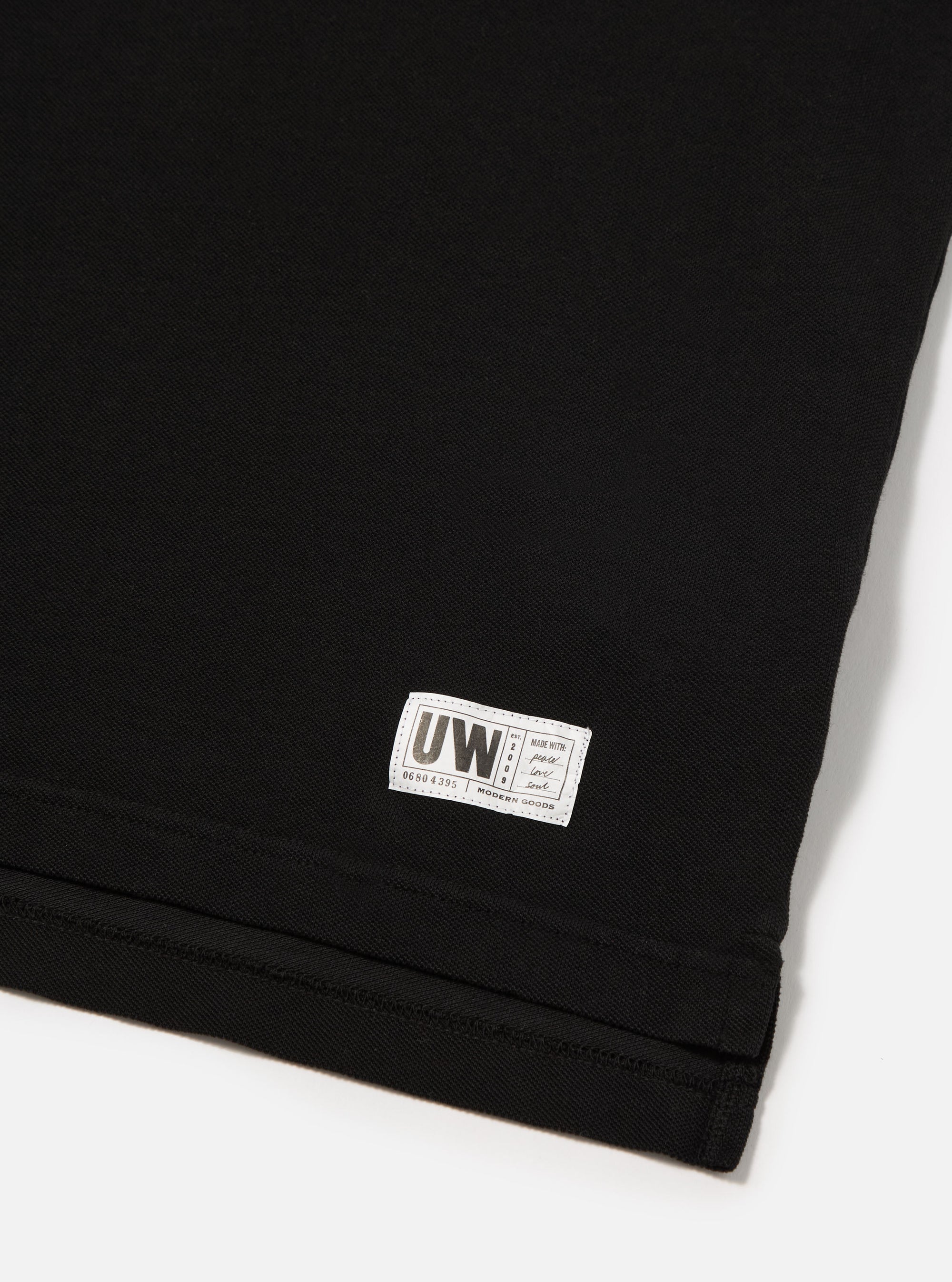 Universal Works Vacation Polo in Black Piquet