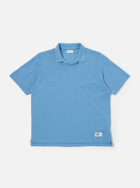 Universal Works Vacation Polo in Summer Blue Piquet