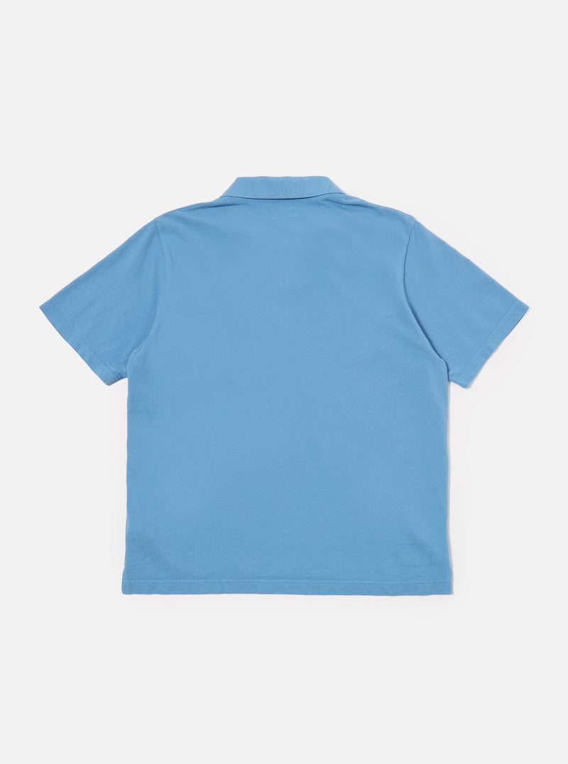 Universal Works Vacation Polo in Summer Blue Piquet