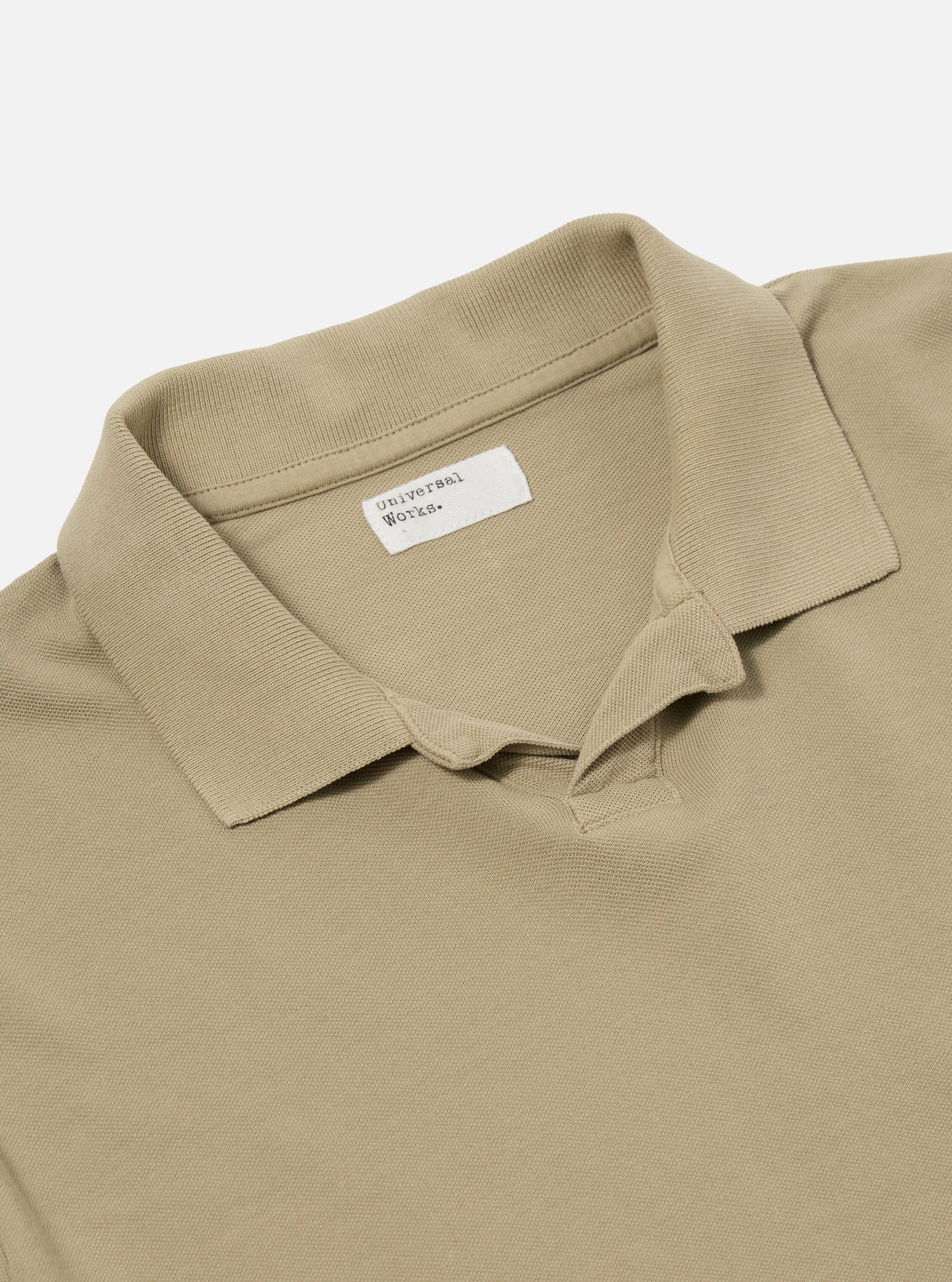 Universal Works Vacation Polo in Pale Olive Piquet