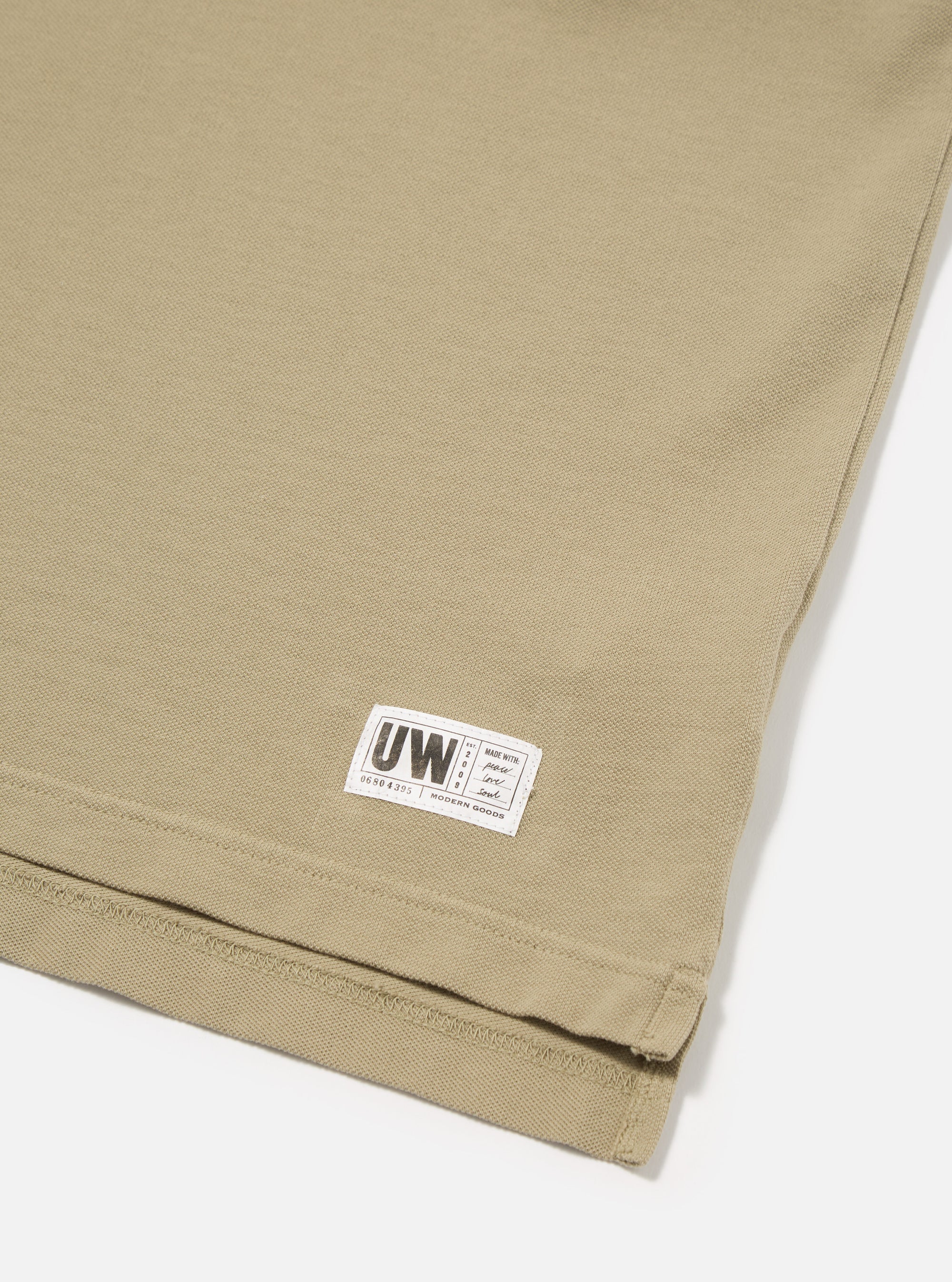 Universal Works Vacation Polo in Pale Olive Piquet