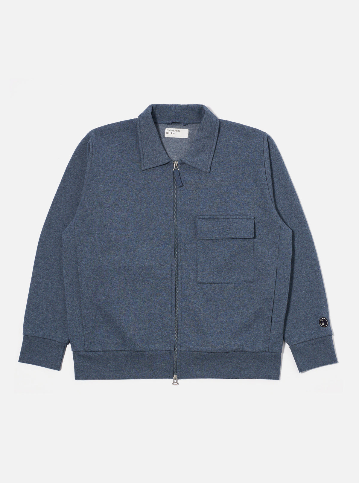 Universal Works Tyler Jacket in Navy Recycled Cotton Blend Jersey