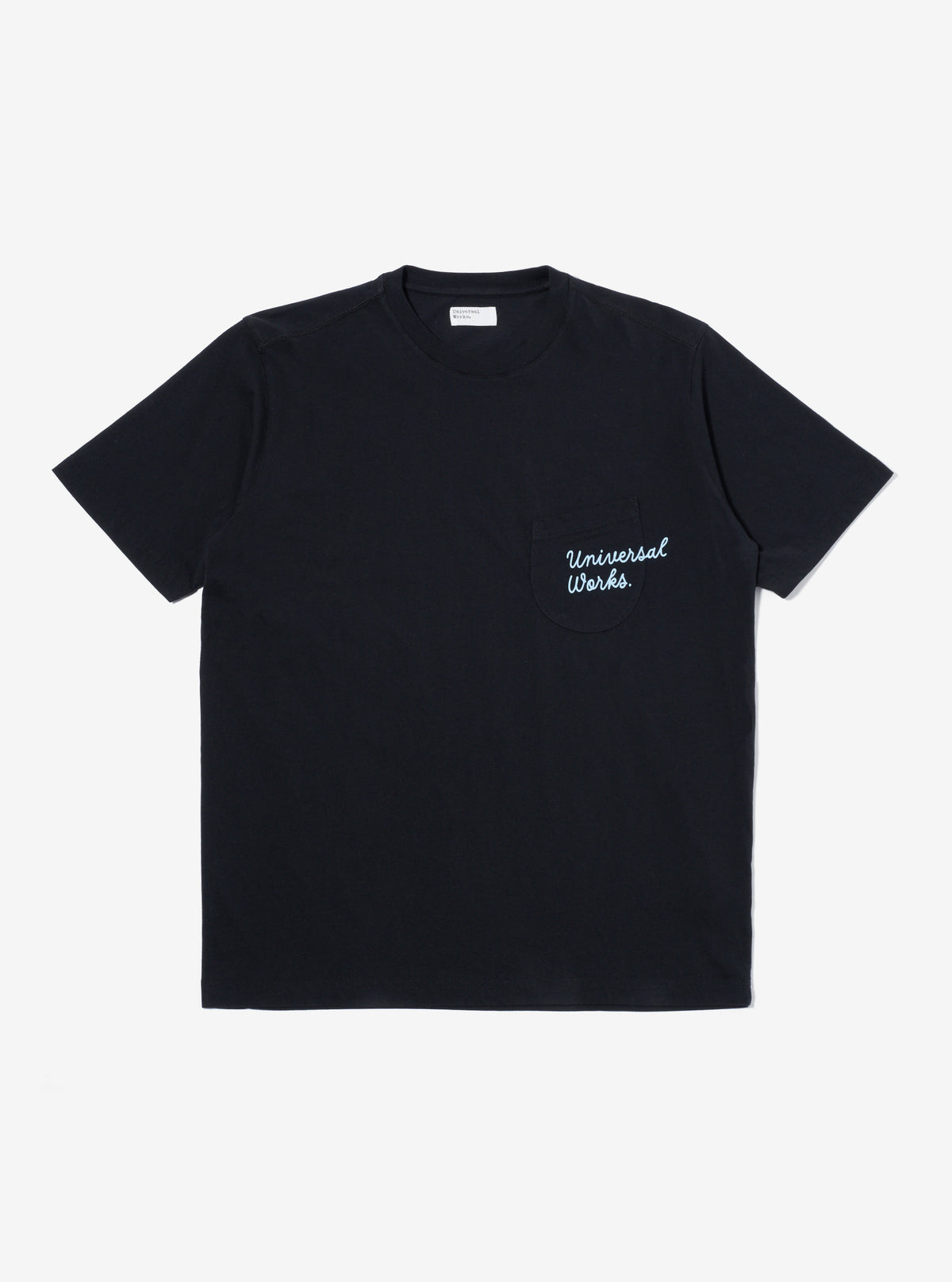 Universal Works Print Pocket Tee in Black Organic Jersey