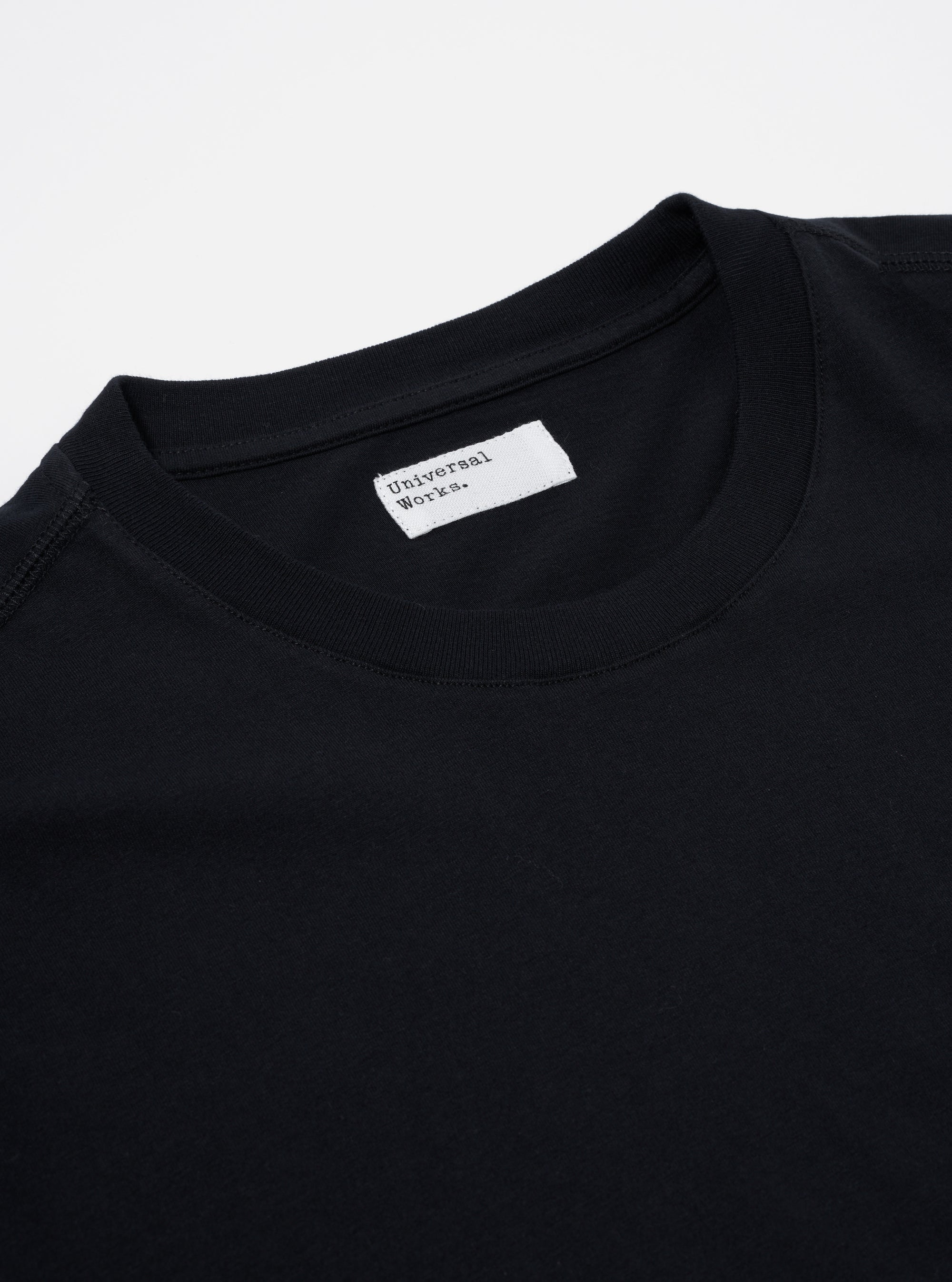 Universal Works Print Pocket Tee in Black Organic Jersey