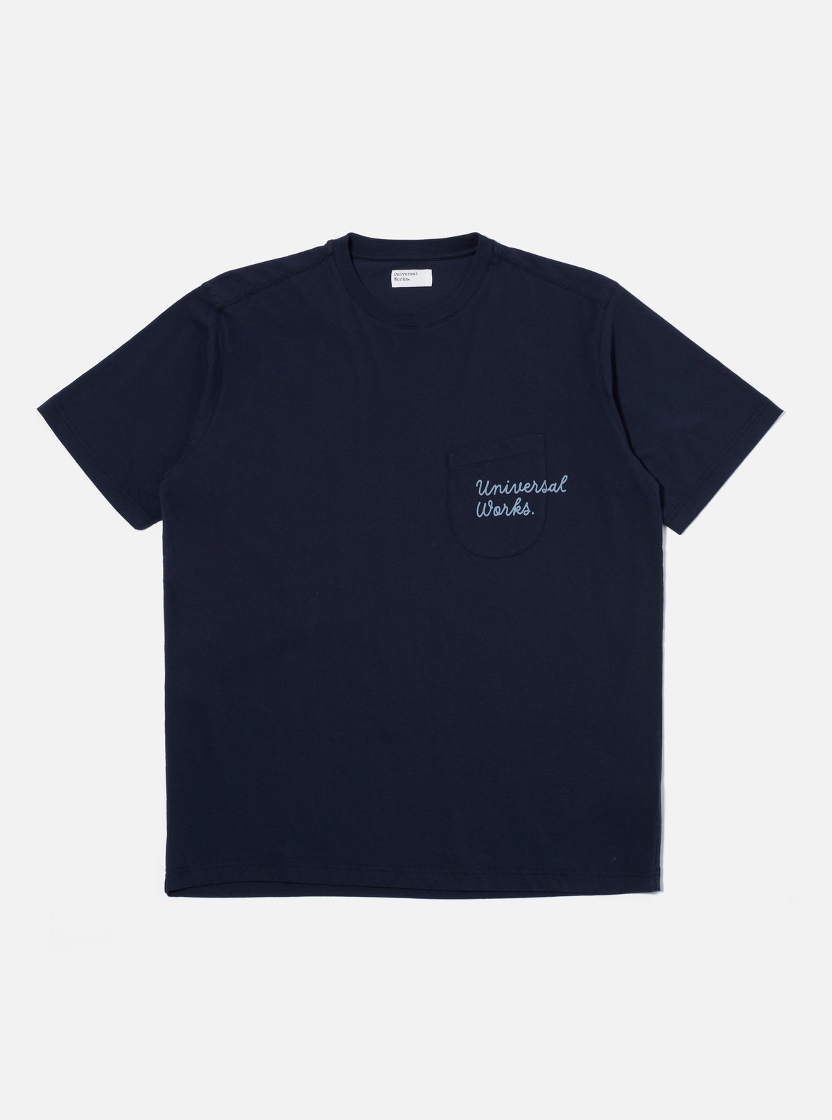 Universal Works Print Pocket Tee in Bright Navy Organic Jersey