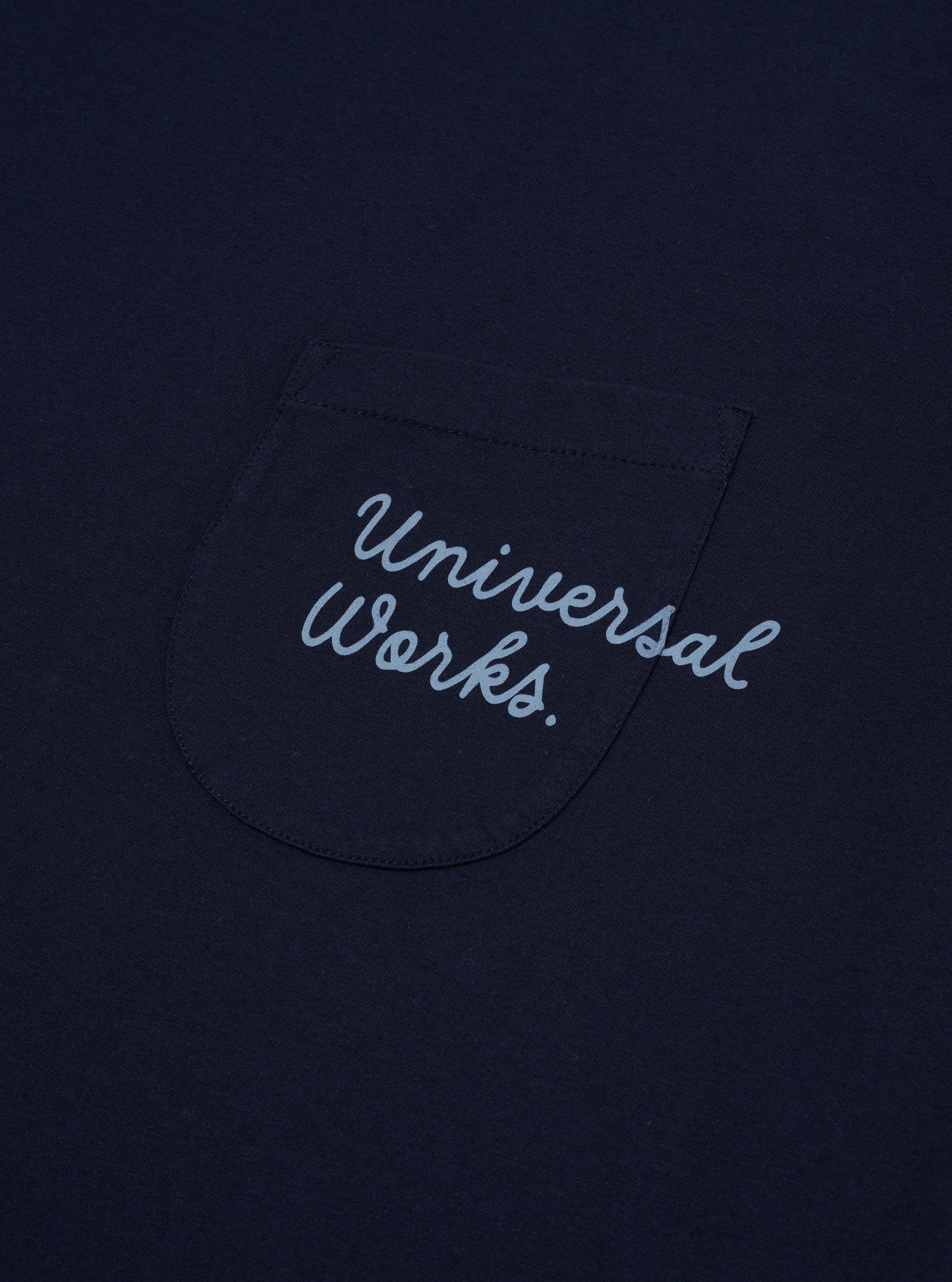 Universal Works Print Pocket Tee in Bright Navy Organic Jersey