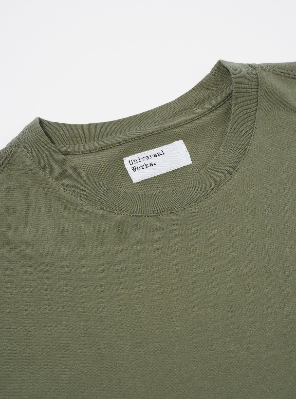 Universal Works Print Pocket Tee in Olive Organic Jersey