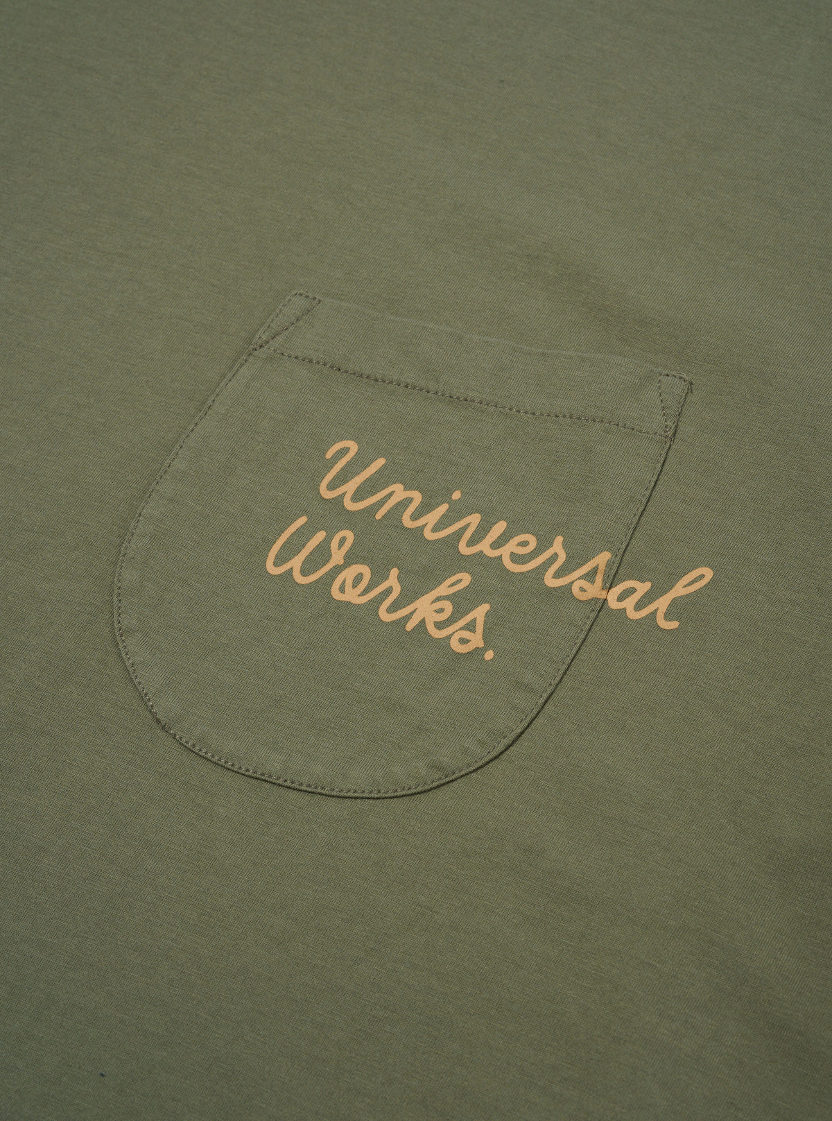 Universal Works Print Pocket Tee in Olive Organic Jersey