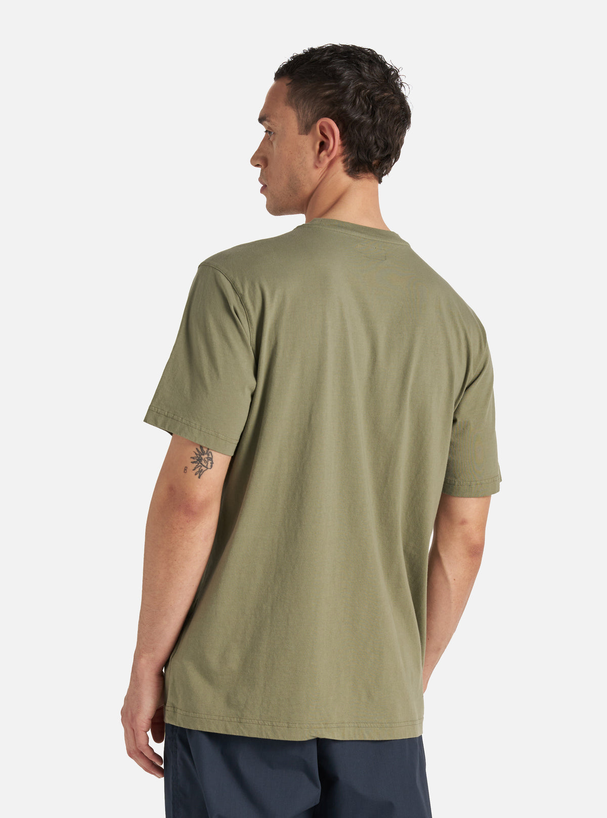 Universal Works Print Pocket Tee in Olive Organic Jersey