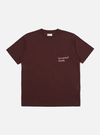 Universal Works Print Pocket Tee in Rich Brown Organic Jersey